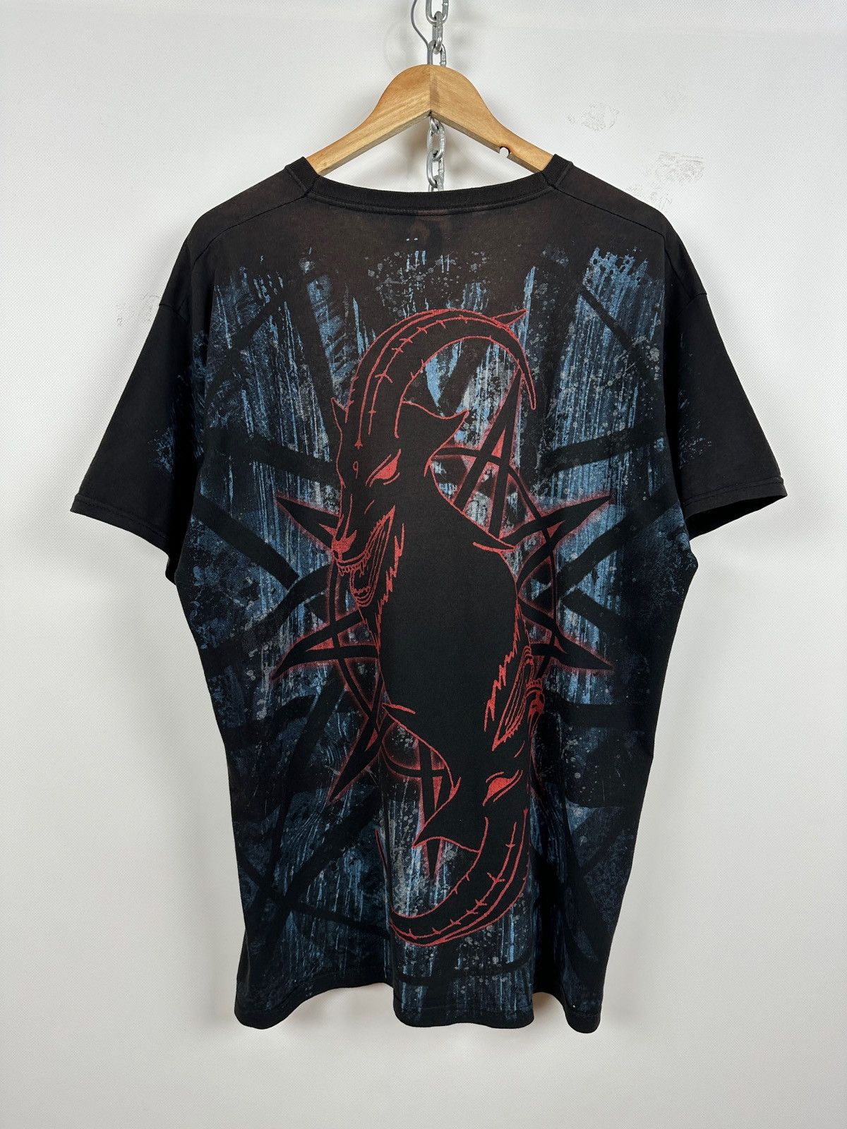 Band Tees Vintage Slipknot All Over Print Faded Black Band T-Shirt Size US XL / EU 56 / 4 - 2 Thumbnail