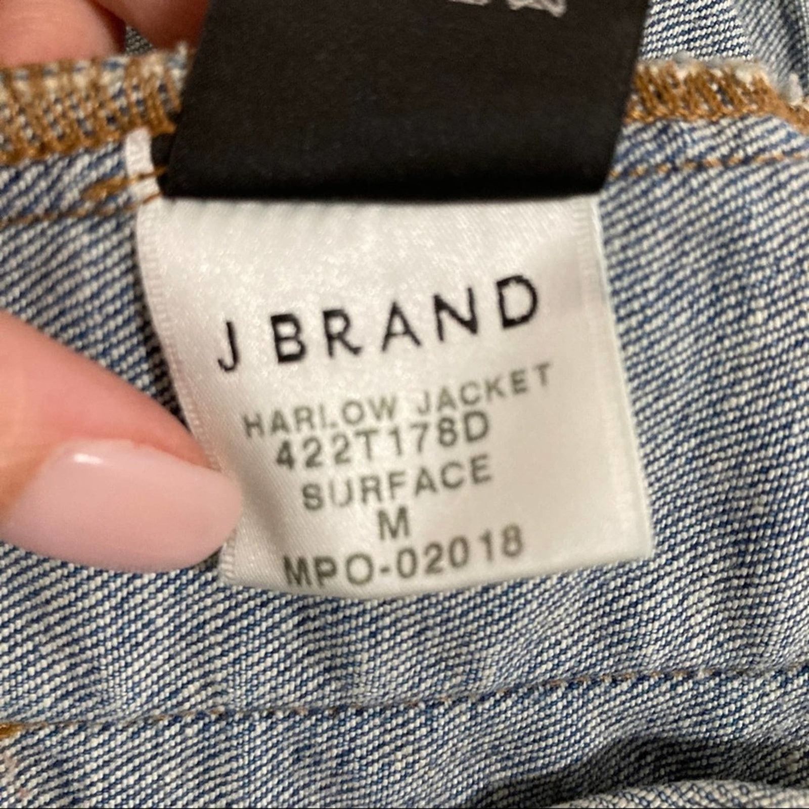 J Brand rare Harlow Cropped Denim Trucker Jacket size M Surface Blue Size M / US 6-8 / IT 42-44 - 8 Thumbnail