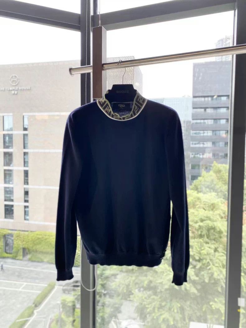 Fendi Fendi Wool Logo Collar Long Sleeve Sweater Size US XL / EU 56 / 4 - 1 Thumbnail