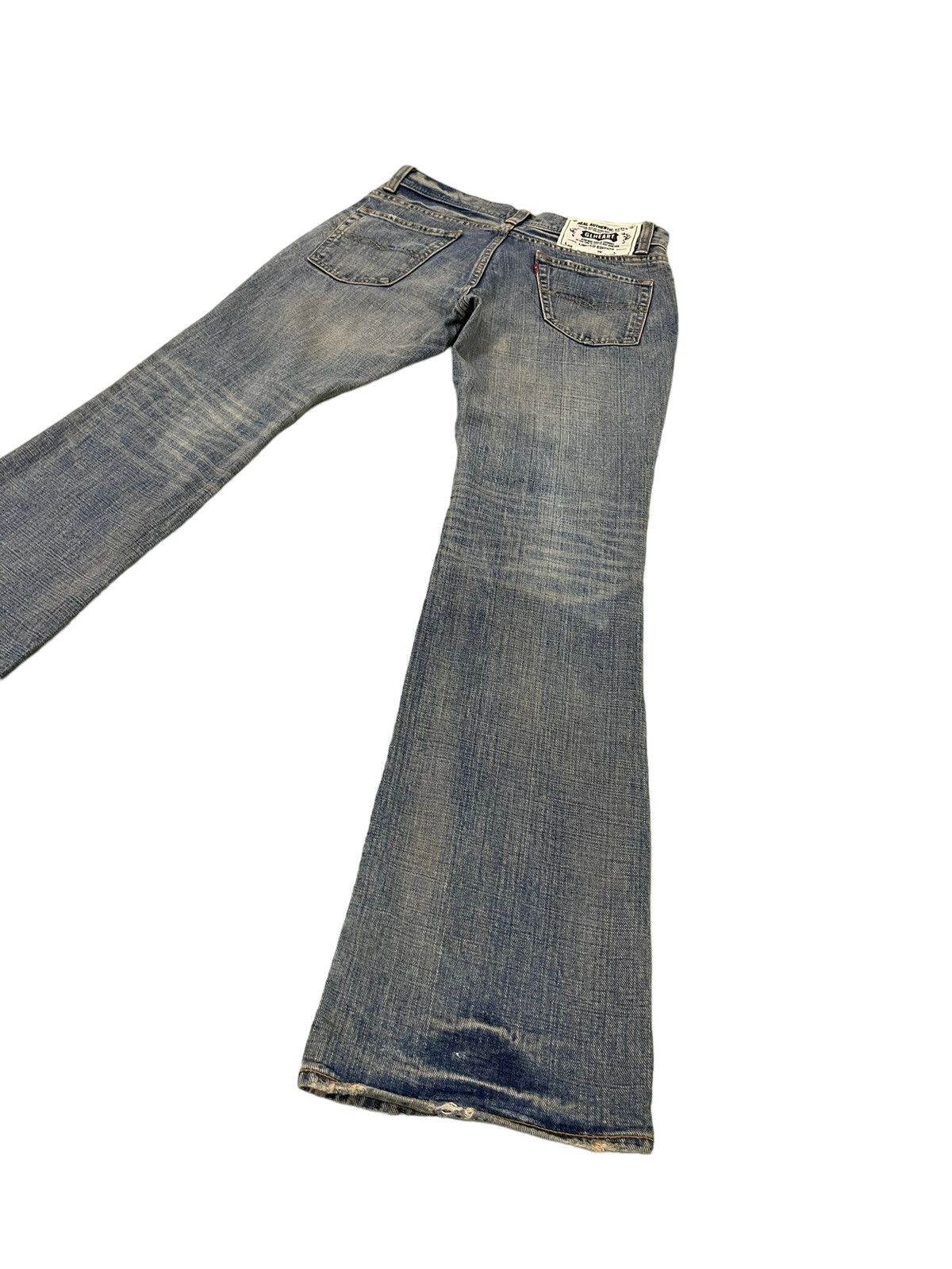 Japanese Brand Flare Jeans GL Heart Faded Distress Boot Cut 7🟦8 Size US 31 - 13 Thumbnail