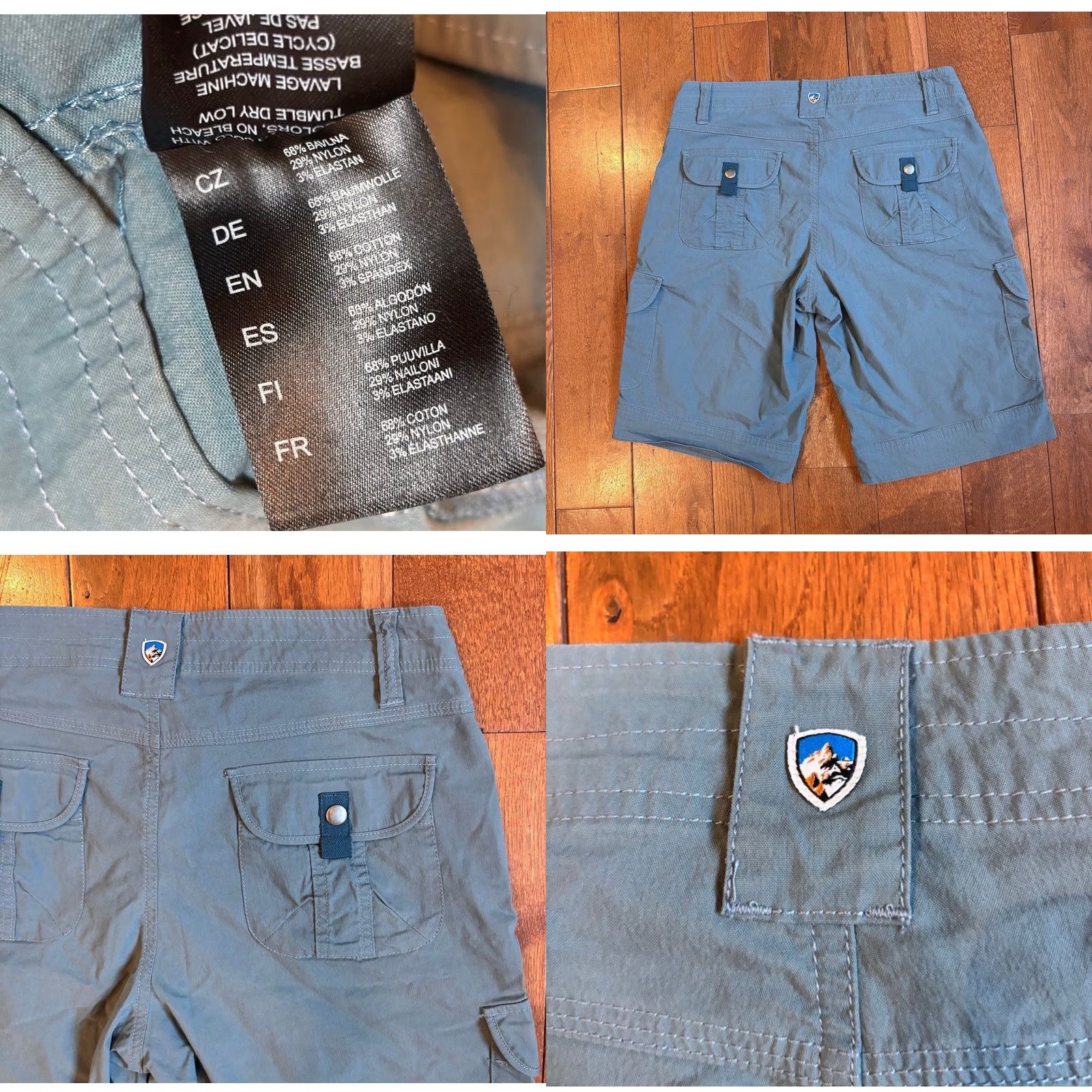 Vintage Kuhl Womens Splash Cargo Hiking Shorts Blue Cotton Stretch Size 8 10" inseam Size 30" / US 8 / IT 44 - 8 Thumbnail