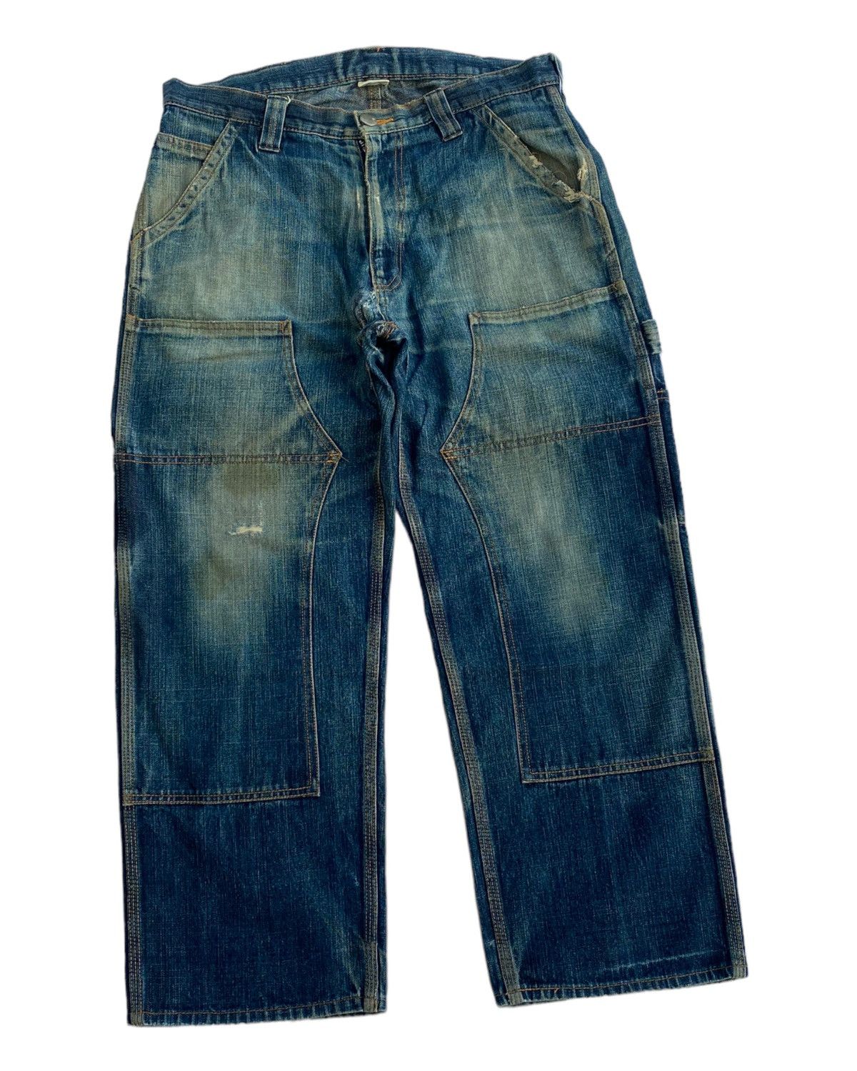 Japanese Brand VINTAGE ELNEST BAGGY DOUBLE KNEE DENIM CARPENTER JEANS Size US 34 / EU 50 - 3 Thumbnail