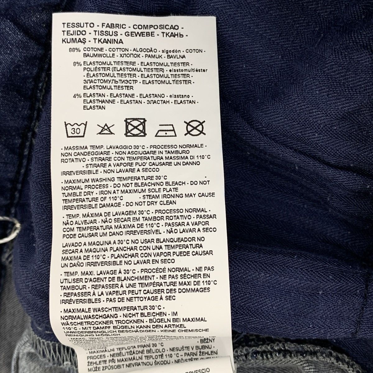 Armani Armani Dark Blue Washed Cotton Denim Pants K26WX Size 29" - 9 Thumbnail