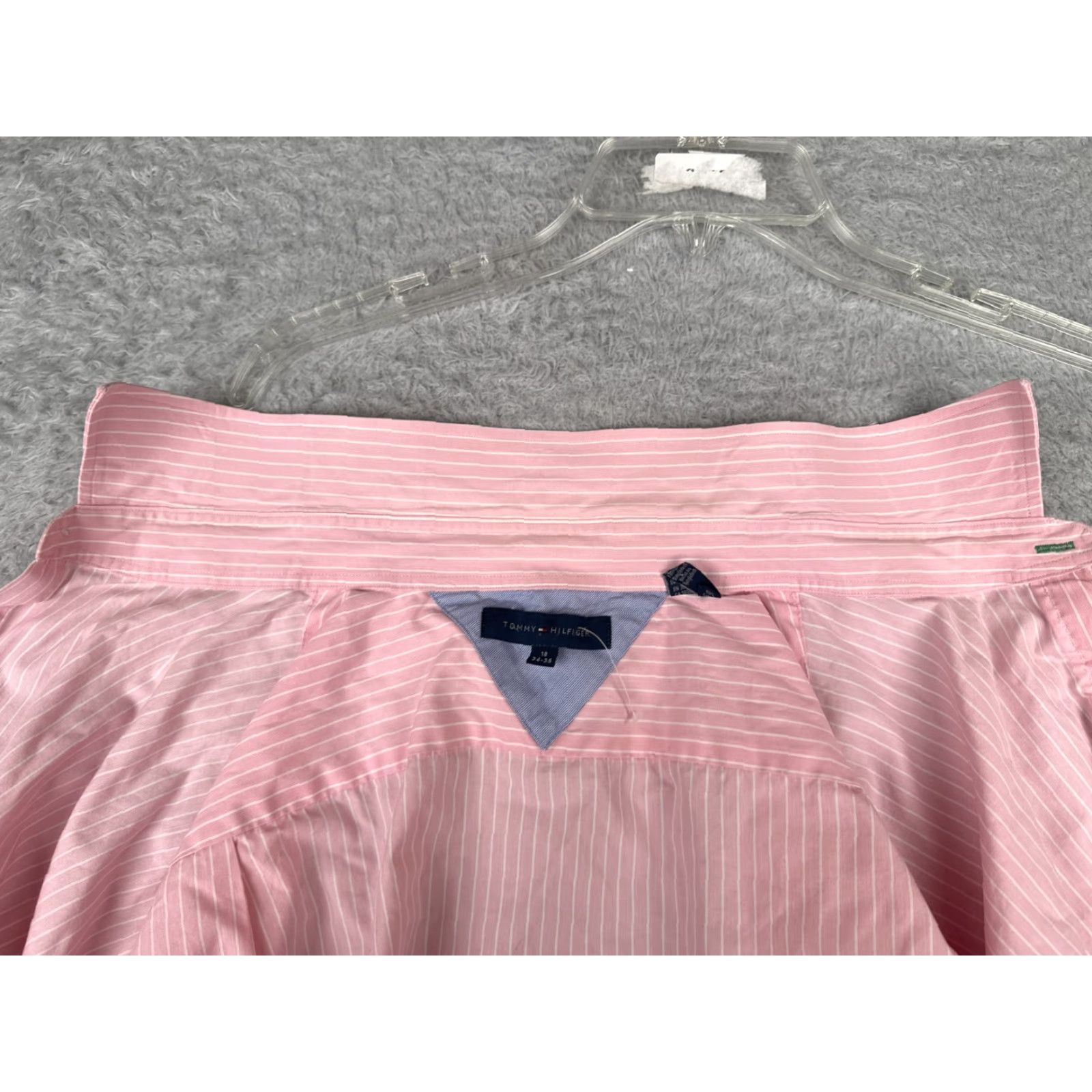 Tommy Hilfiger Tommy Hilfiger Shirt Men 18 Pink Pinstripe 100% Cotton Button Up Long Sleeve Size US XXL / EU 58 / 5 - 2 Thumbnail