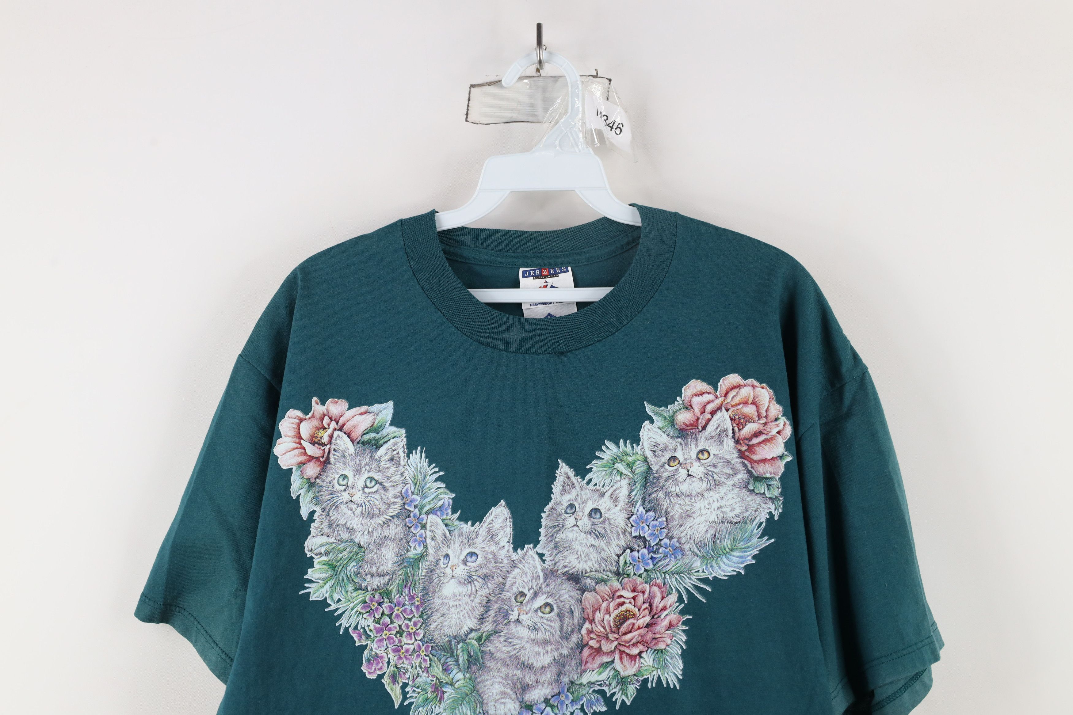 Vintage Vintage 90s Streetwear Cat Kitten Flower Florida T-Shirt USA Size L / US 10 / IT 46 - 2 Thumbnail