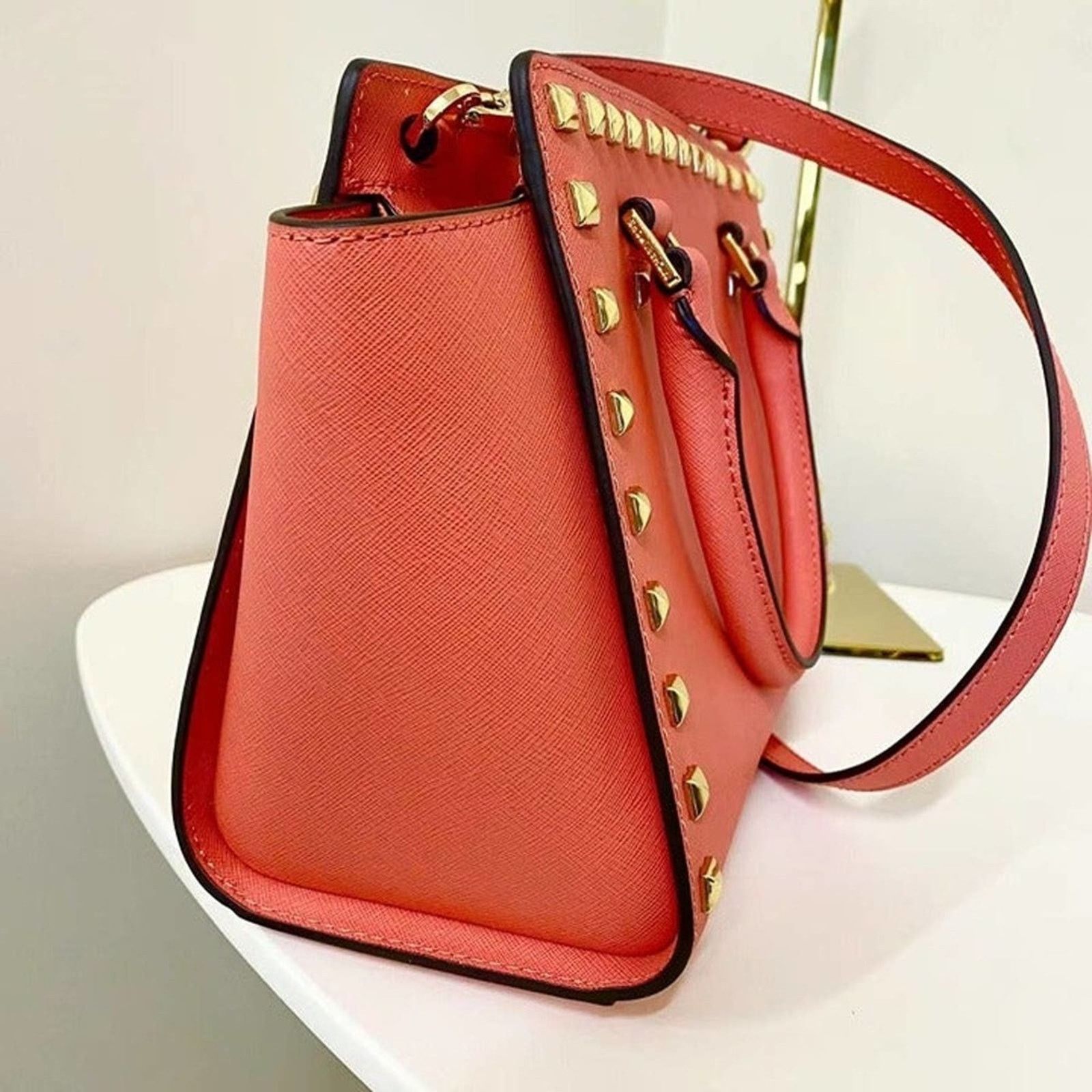 Michael Kors Michael Kors 30T3GSMS2L Selma Studded Medium In PNKGRAPFRUIT Size ONE SIZE - 7 Thumbnail