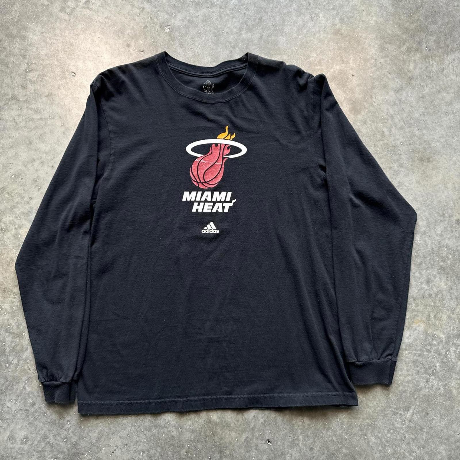 Adidas Miami Heat Adidas Black Long Sleeve T-Shirt Size US XXL / EU 58 / 5 - 1 Thumbnail