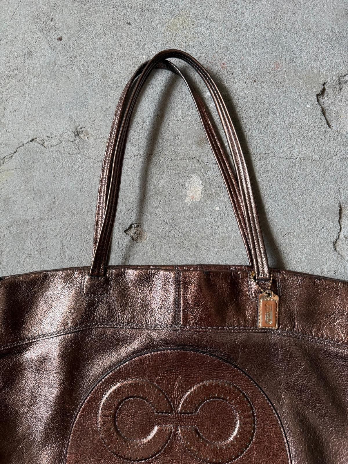Coach Coach Julia Op Art Tote Bag Metallic Gold Size ONE SIZE - 6 Thumbnail