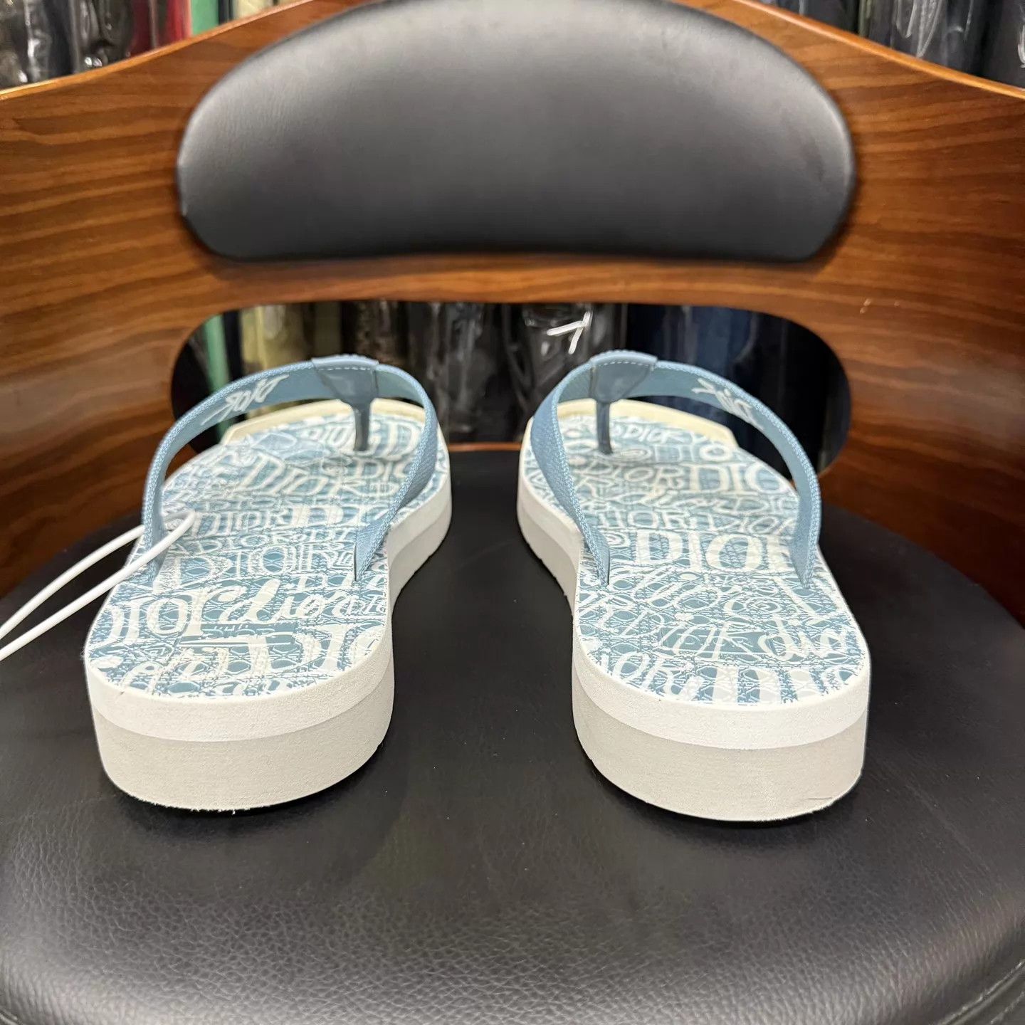 Dior Dior X Stussy Blue All Over Print Slides 41 Size US 8 / EU 41 - 3 Thumbnail