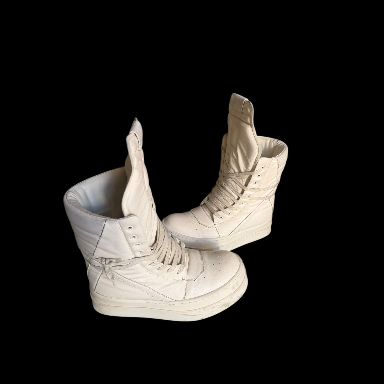 Rick Owens ***RARE JUMBO PUFFER MEGA LACED SNEAKER BOOTS | Grailed