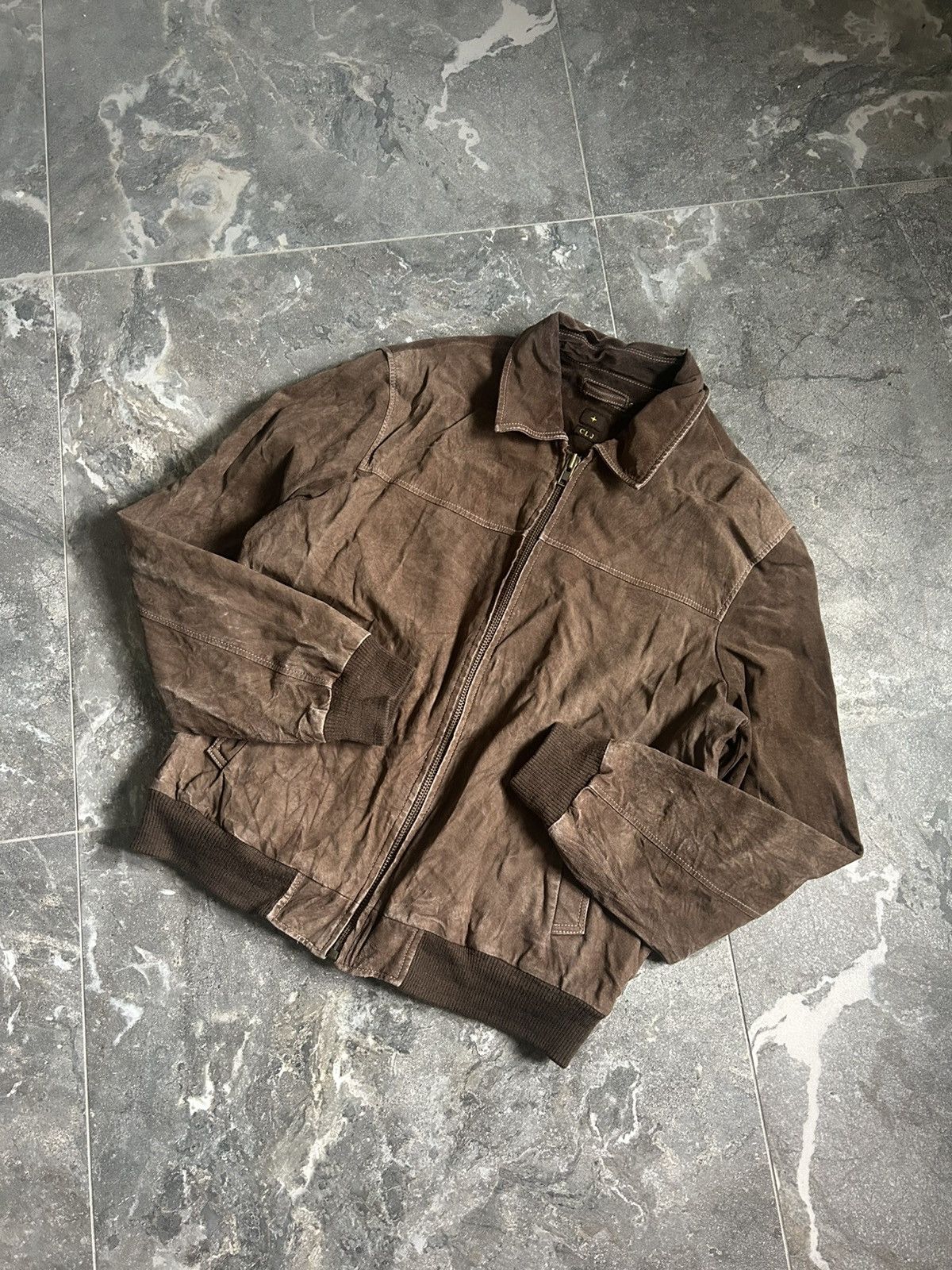 Vintage Vintage Pig Suede Leather Bomber Jacket Distressed Size 52 Size US L / EU 52-54 / 3 - 6 Thumbnail