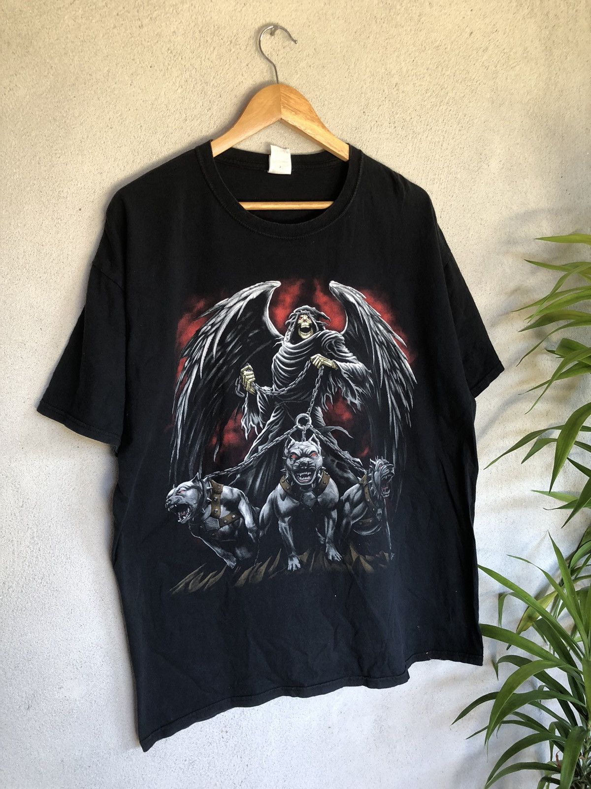 Affliction × Vintage Crazy Vintage Y2K Hellhound Reaper Pit Bulls Tee Size US XL / EU 56 / 4 - 3 Thumbnail