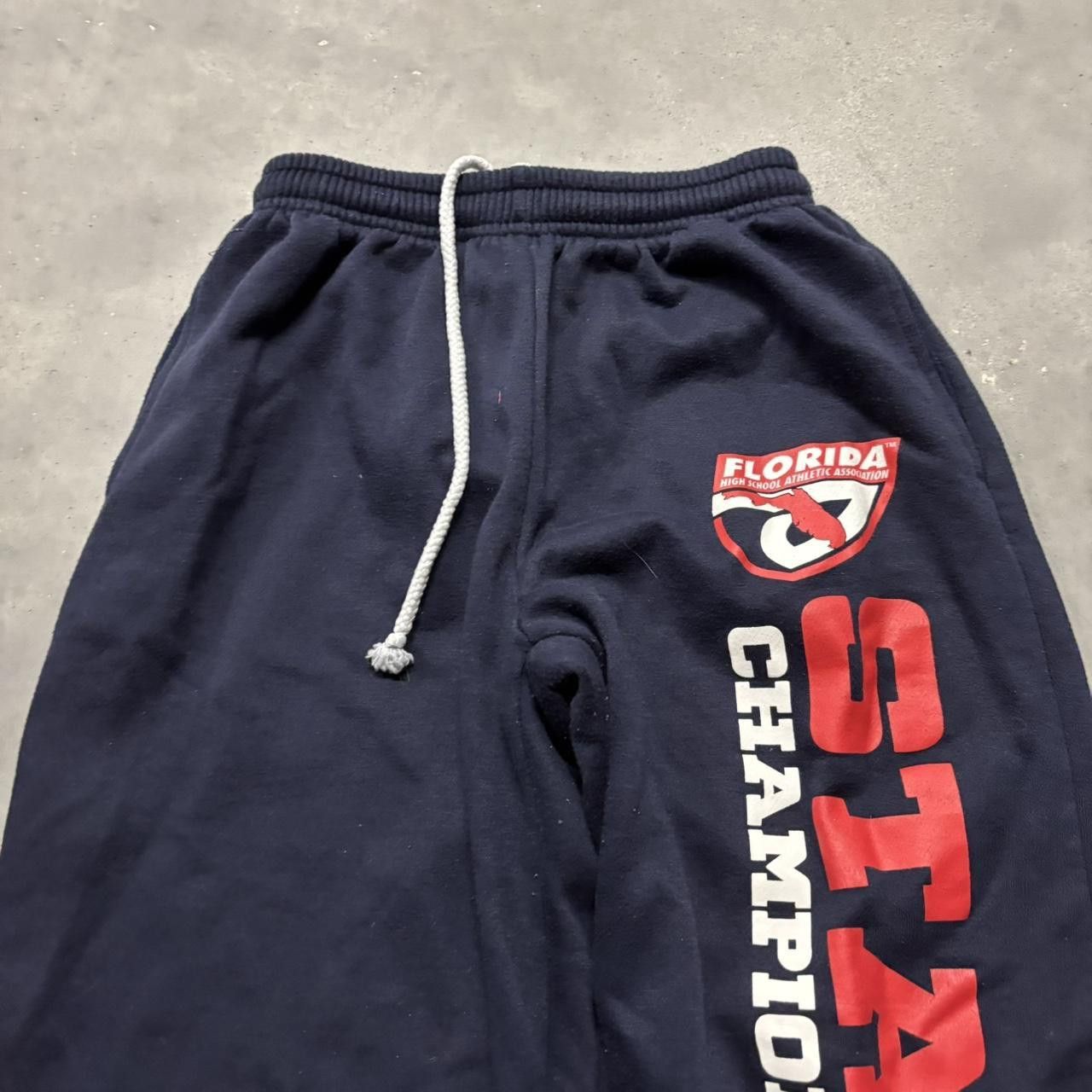 Japanese Brand × Vintage Crazy Vintage Y2K/2000s Navy Blue Streetwear Skater Essential Sweatpants! Size US 28 / EU 44 - 4 Thumbnail