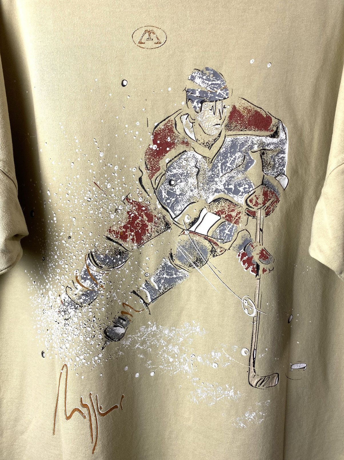 Japanese Brand Rare Vintage 1990’s Mystic Hockey Player T Shirt Japanese Size US L / EU 52-54 / 3 - 7 Thumbnail