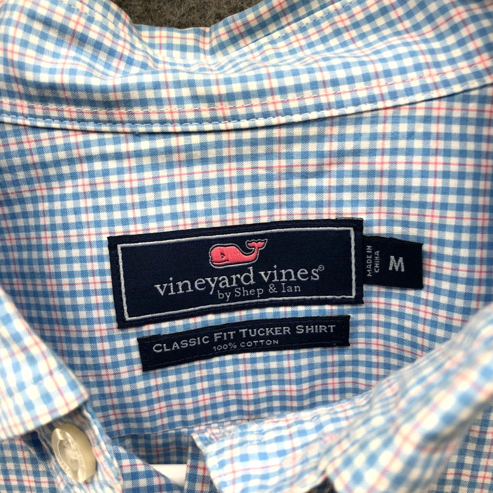 Vineyard Vines Vineyard Vines Tucker Classic Fit Shirt Mens M Blue Plaid Long Sleeve Button-Down Chest Pocket Embroidered Whale Logo Shirt Size US M / EU 48-50 / 2 - 3 Thumbnail