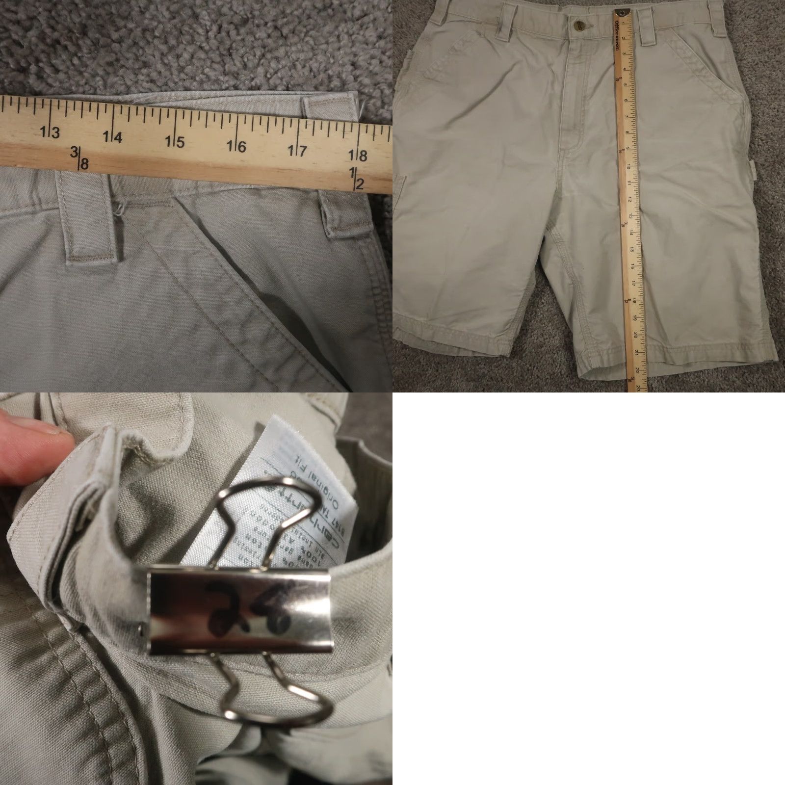 Carhartt VINTAGE Carhartt Carpender Shorts Mens 38 Original Fit Tan Cotton Canvas Hammer Loop EUC Size US 38 / EU 54 - 8 Thumbnail