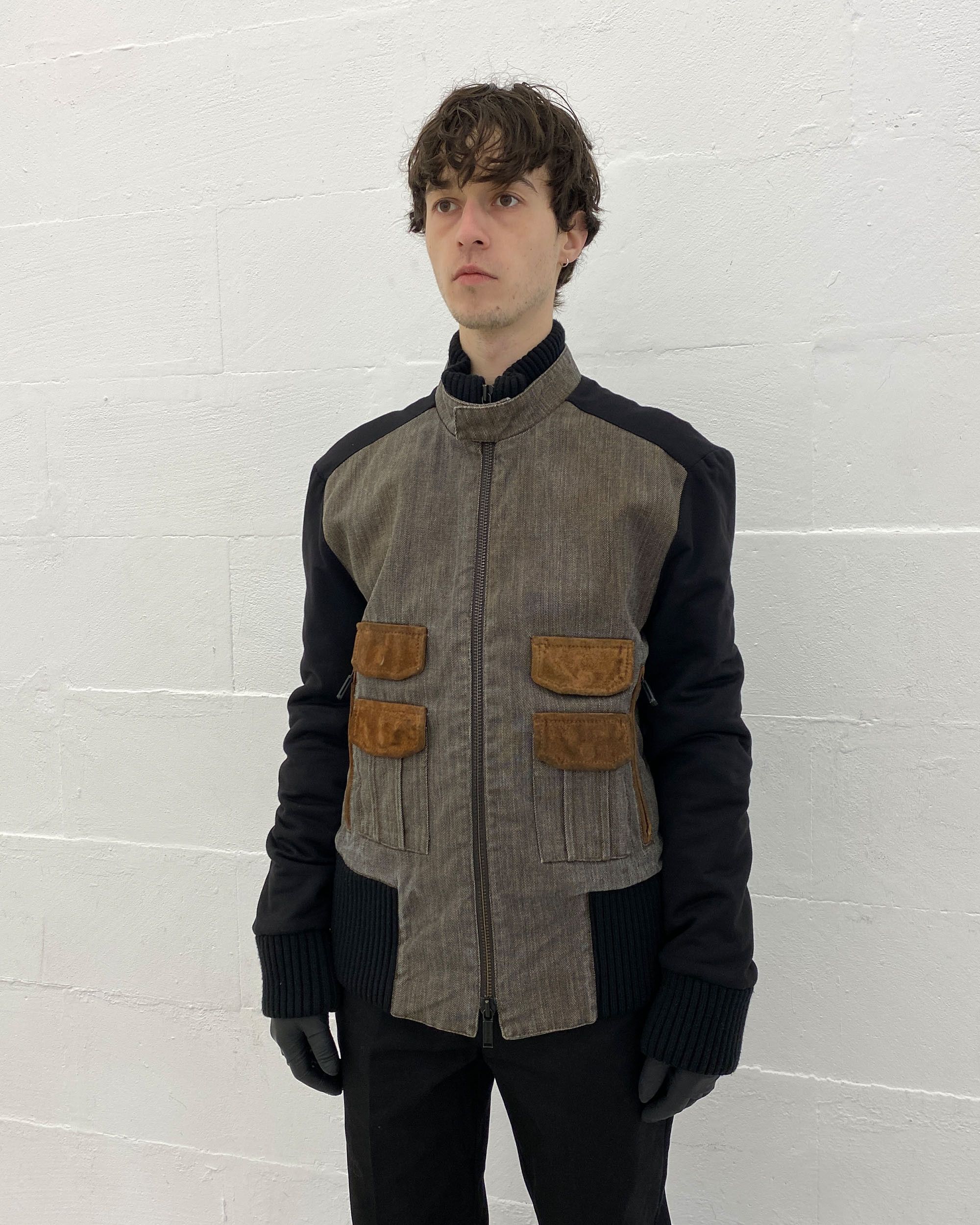 Dirk Bikkembergs 2000s Padded Leather Flap Pocket Jacket Size US L / EU 52-54 / 3 - 3 Thumbnail
