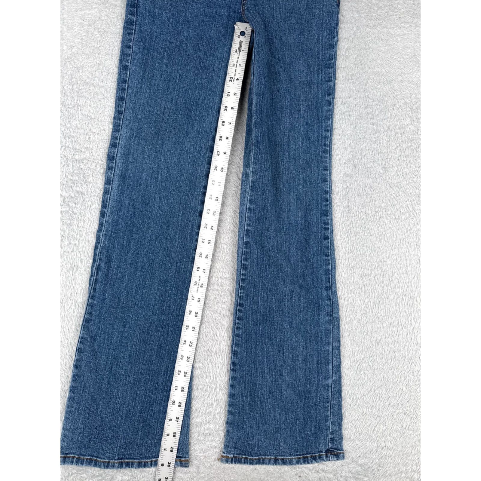 Vintage VINTAGE Andre Ferre Jeans Juniors 3 Blue Denim Flared Bootcut Low Rise Ramie Blend 26x30 Womens Jeans Size 26" / US 2 / IT 38 - 7 Thumbnail