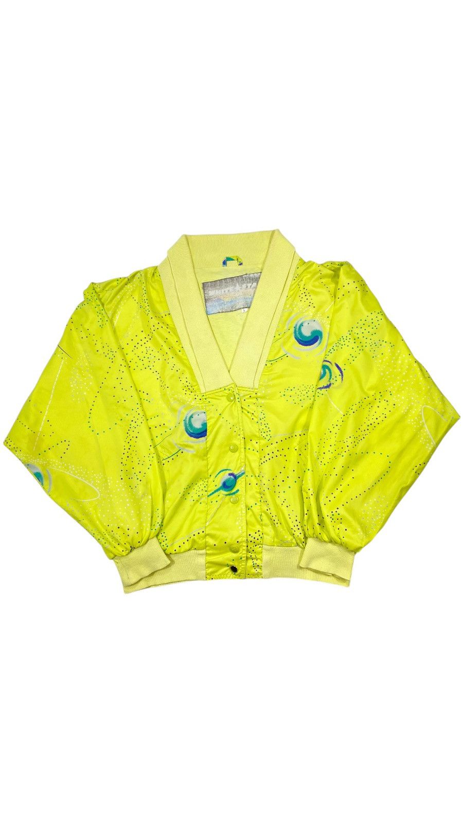 Vintage Vintage 90s White Star Bomber Track Jacket Galaxy Cosmo Rave Size XL / US 12-14 / IT 48-50 - 1 Thumbnail