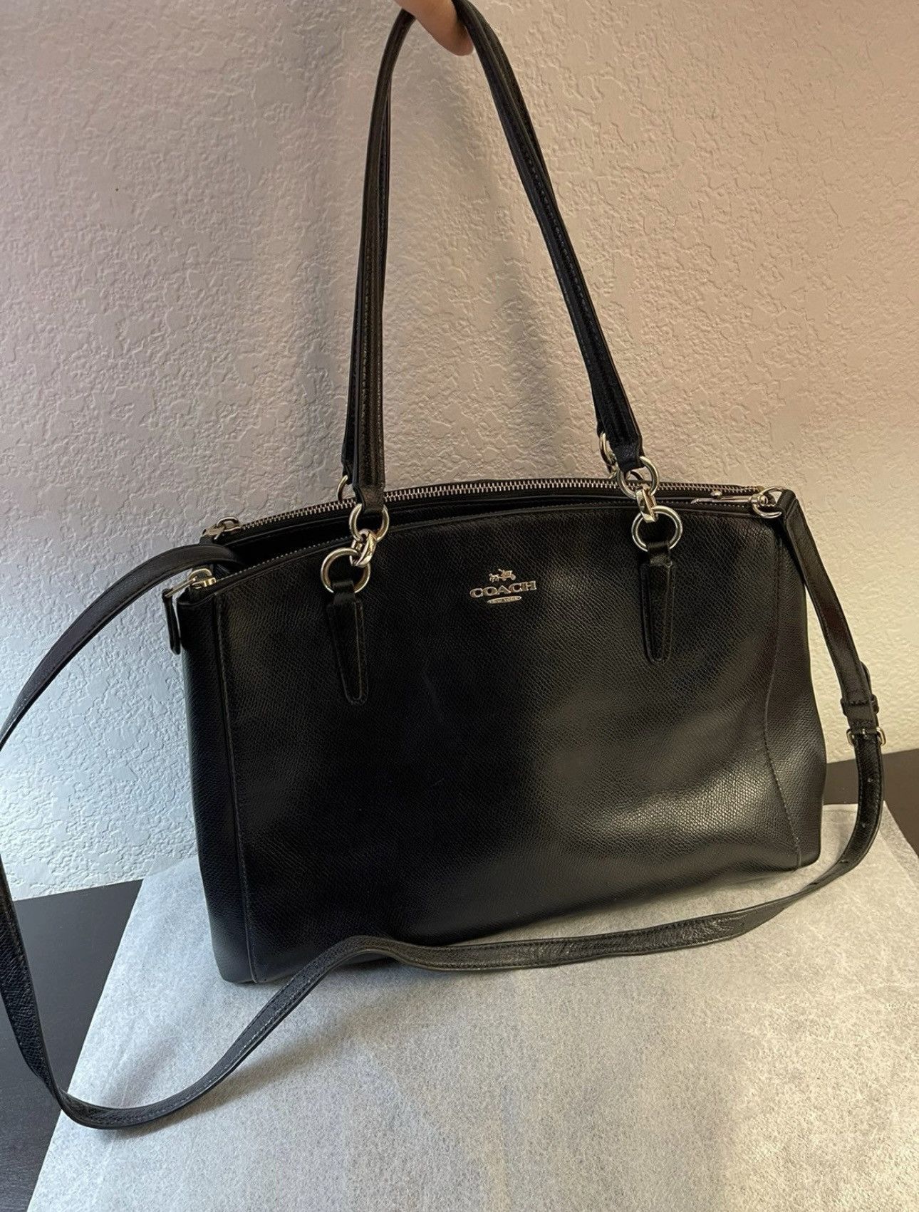 Coach Coach Black Leather Large Christie Carryall Satchel Size ONE SIZE - 1 Thumbnail