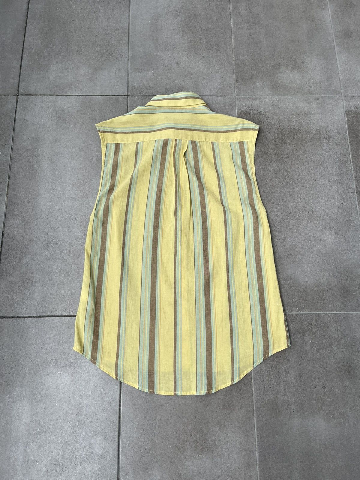 Viktor & Rolf !DS! SS20 Viktor & Rolf Stripe Print Yellow Sleeveless Shirt Size US S / EU 44-46 / 1 - 8 Thumbnail