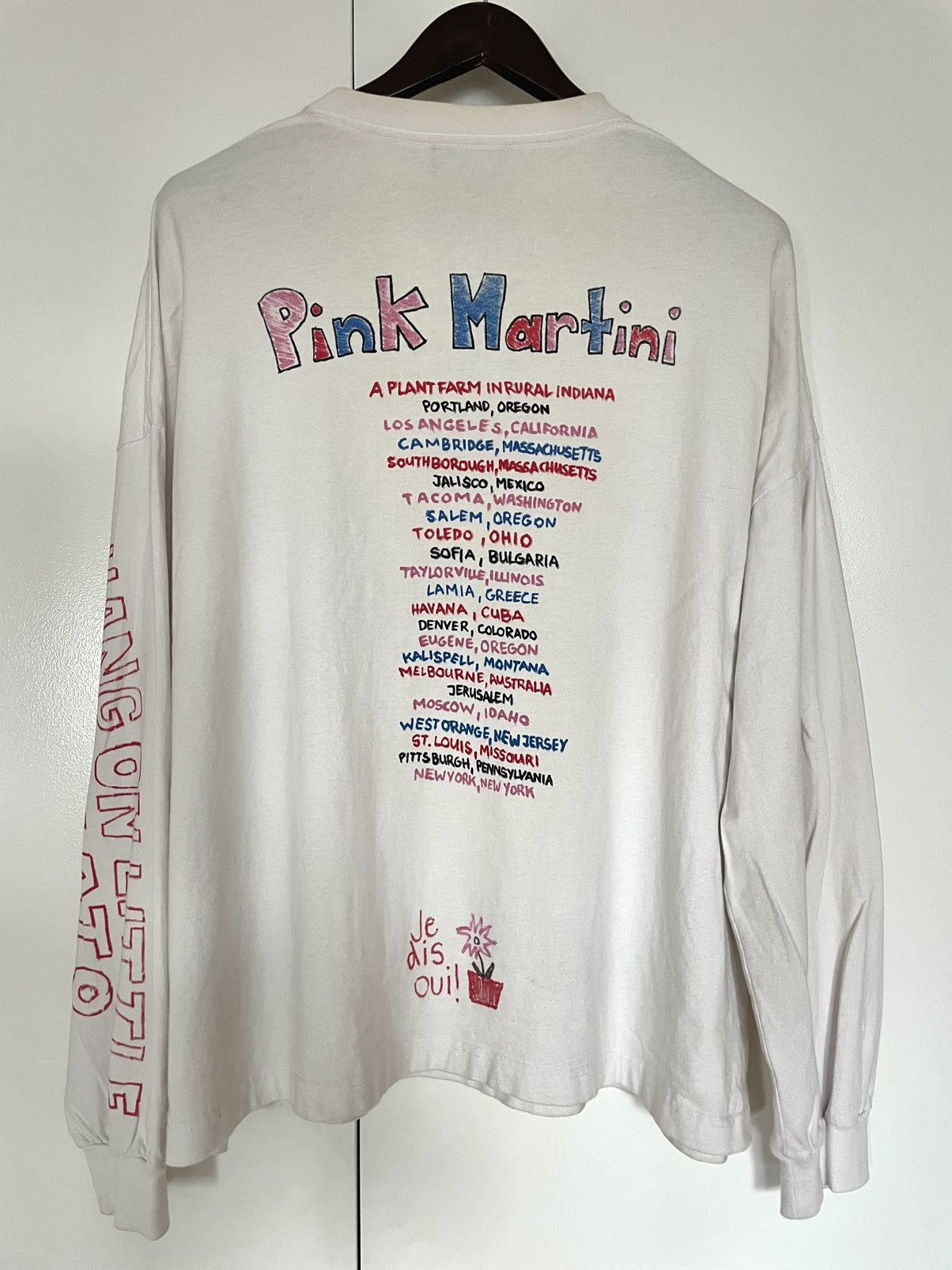 Balenciaga Balenciaga Pink Martini White Long Sleeve T-shirt Size US M / EU 48-50 / 2 - 2 Thumbnail