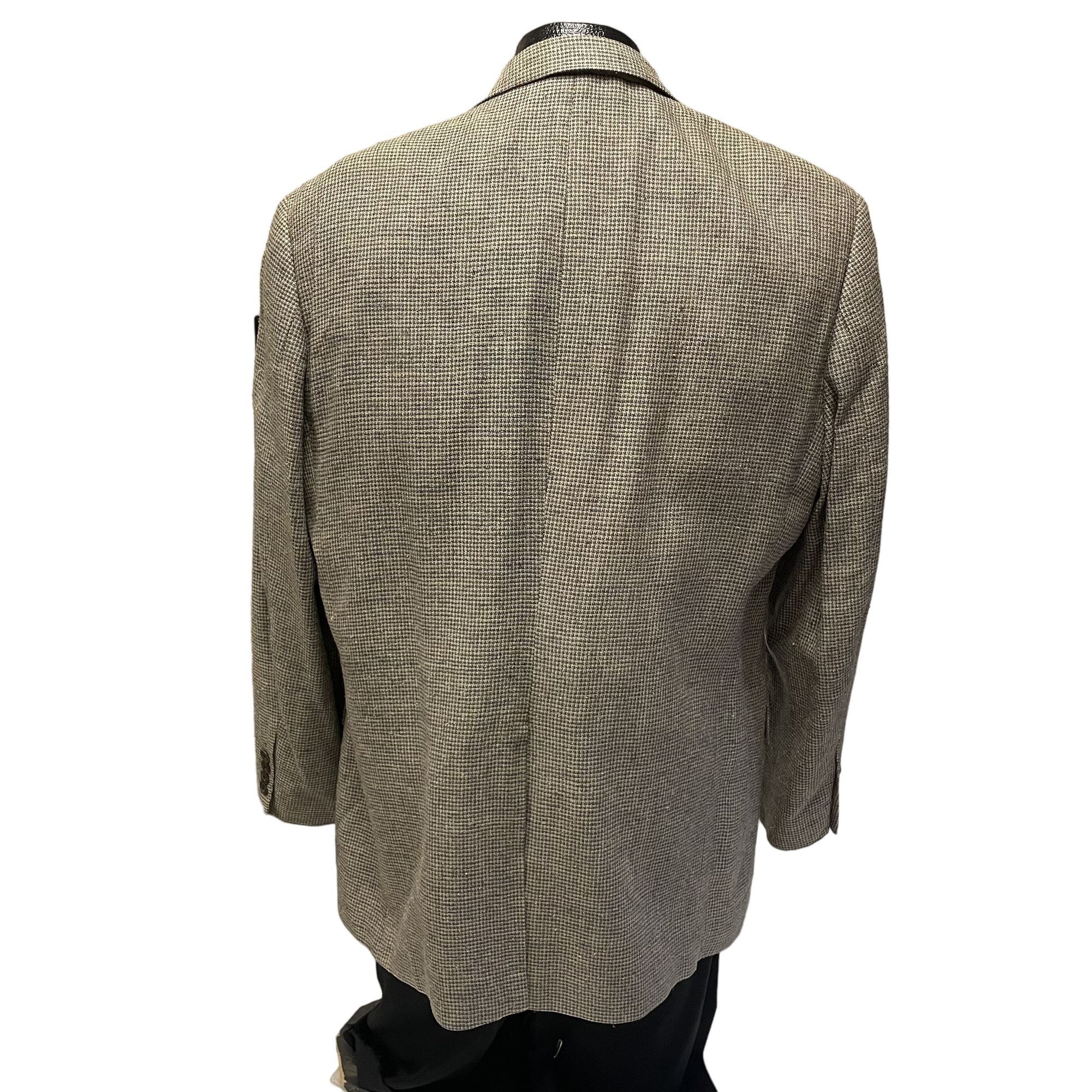 Savile Row Savile Row Gray Check Sport Coat 100% SILK Jacket 3 Btn Size 44R - 3 Thumbnail