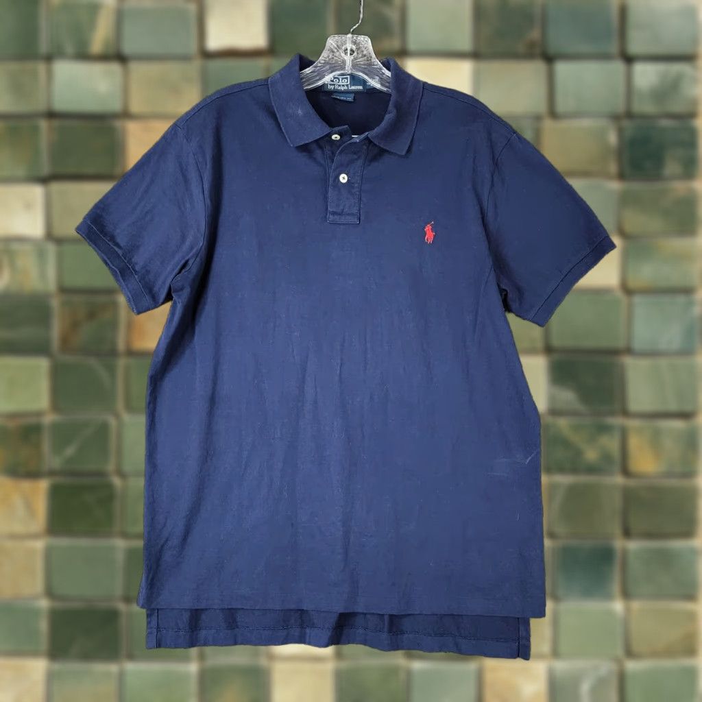 Polo Ralph Lauren Polo Ralph Lauren Custom Fit Short Sleeve Polo Shirt Adult Large Blue Mens Size US L / EU 52-54 / 3 - 1 Thumbnail