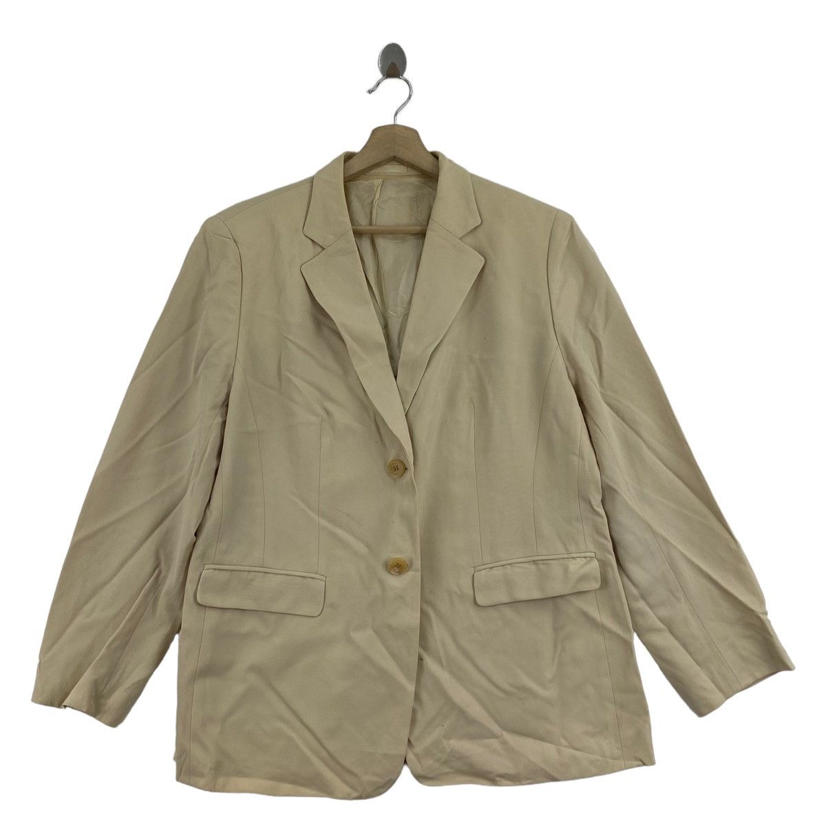image of Burberrys London Plain Beige Blazer Coat, Men's (Size Large)
