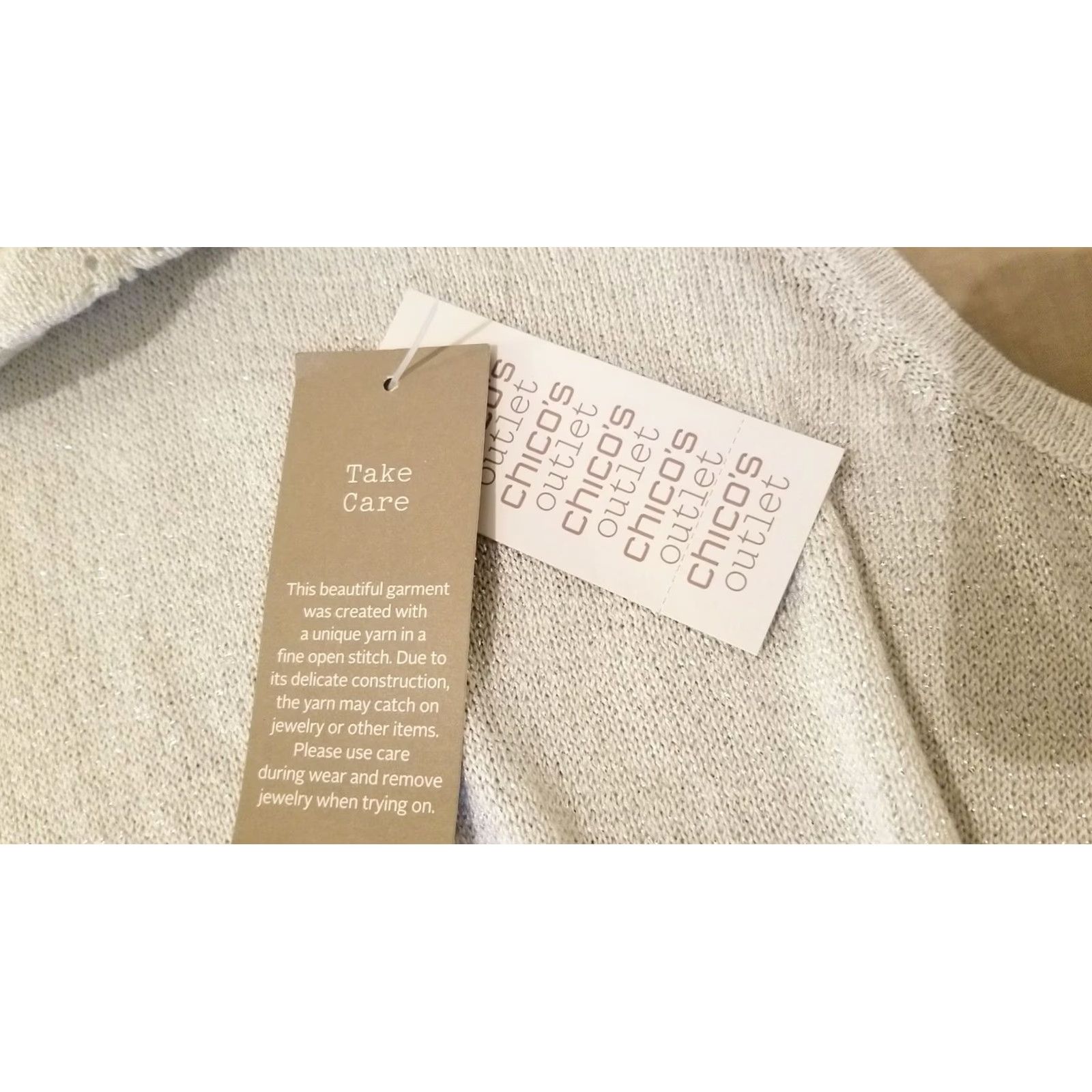 Vintage Chico's Womens Sleeveless Sweater 1 Ivory Cotton Pullover Size 1 Size XS / US 0-2 / IT 36-38 - 3 Thumbnail