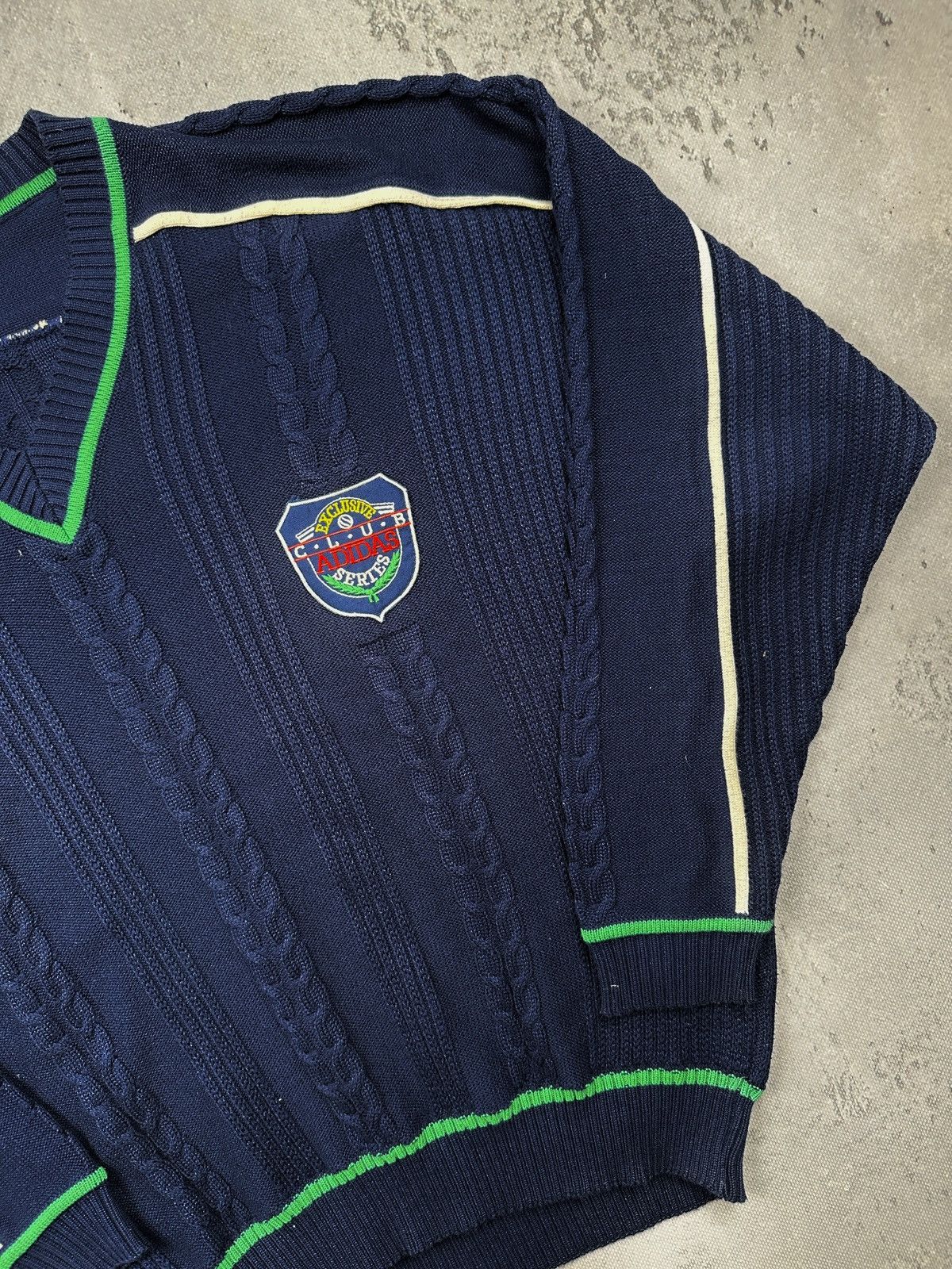 Adidas Vintage Adidas Exclusive Club Cable Knit Sweater Germany 80s Size US XL / EU 56 / 4 - 4 Thumbnail