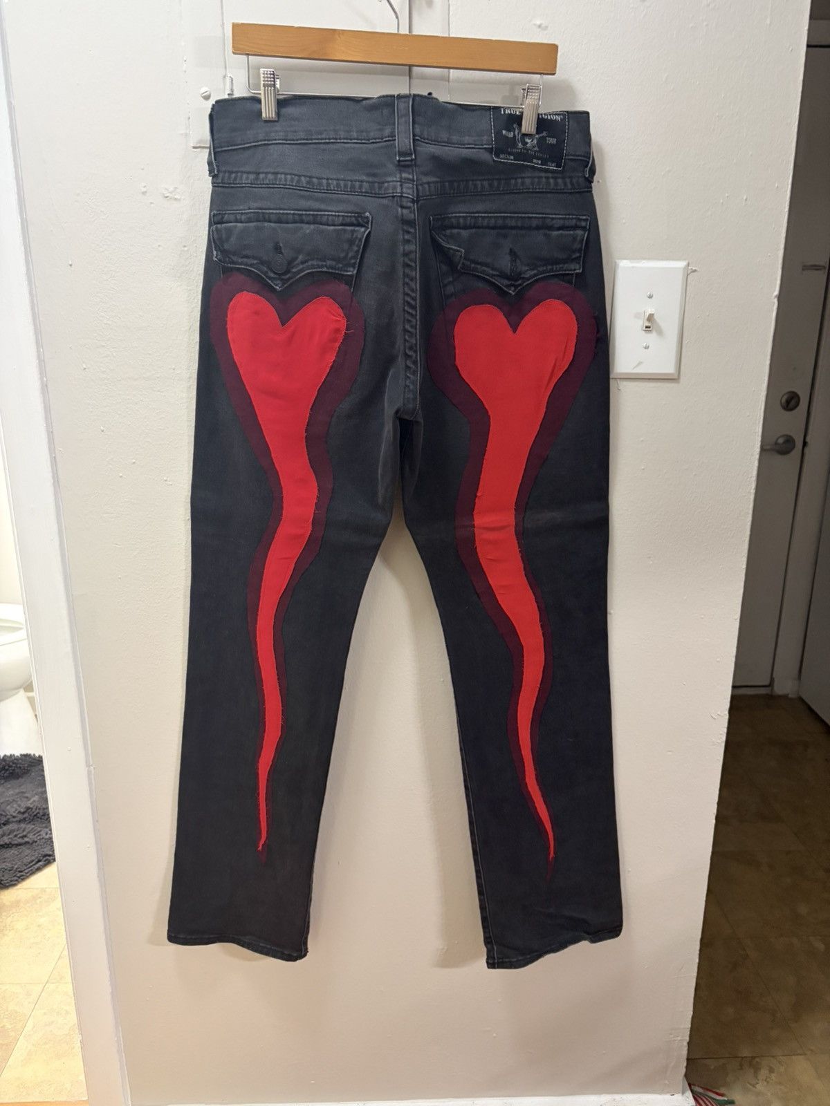 Other DAIN AYLOR 1/1 Melting Heart Black And Red Denim Evisu Style Size US 32 / EU 48 - 2 Thumbnail