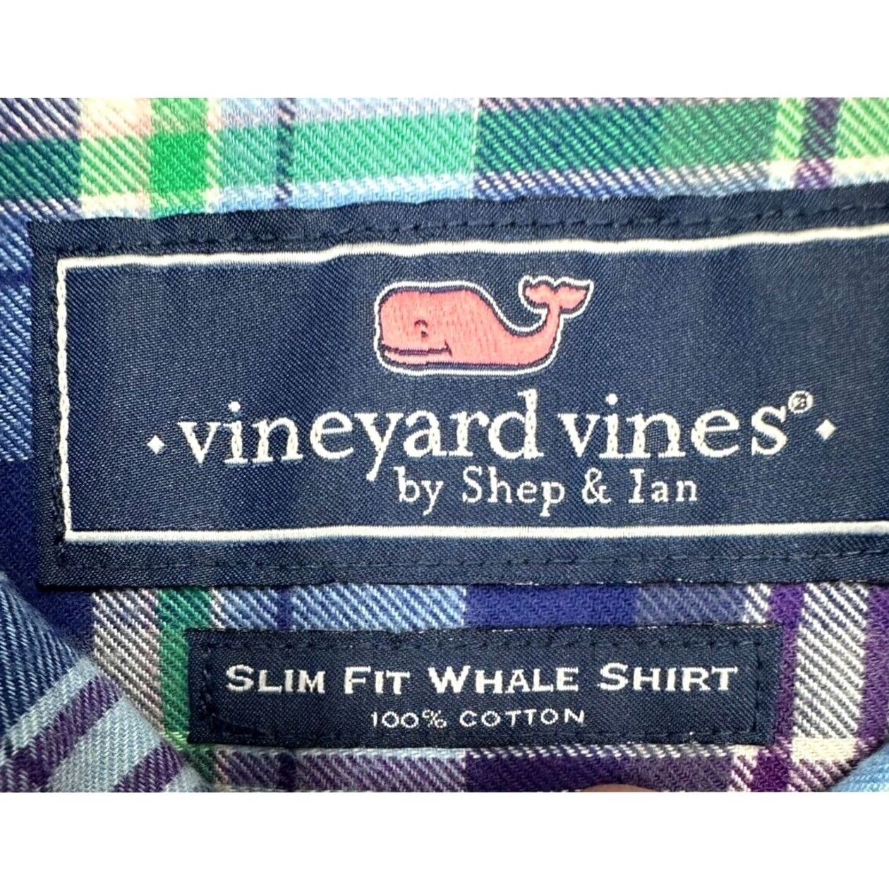 Vineyard Vines Vineyard Vines Whale Shirt Mens Small Slim Fit Plaid Flannel Button-Up Blue Madras Shirt Size US S / EU 44-46 / 1 - 4 Thumbnail