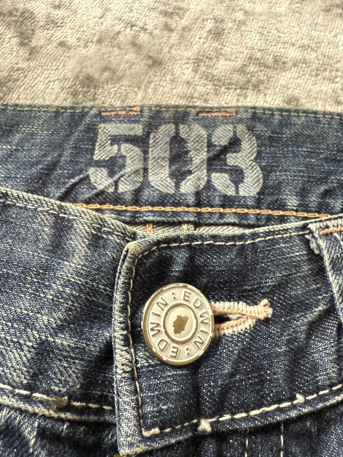 Edwin 2000s Edwin 503 Shadow Wrinkle Wash Flared Jeans Size US 30 / EU 46 - 18 Thumbnail