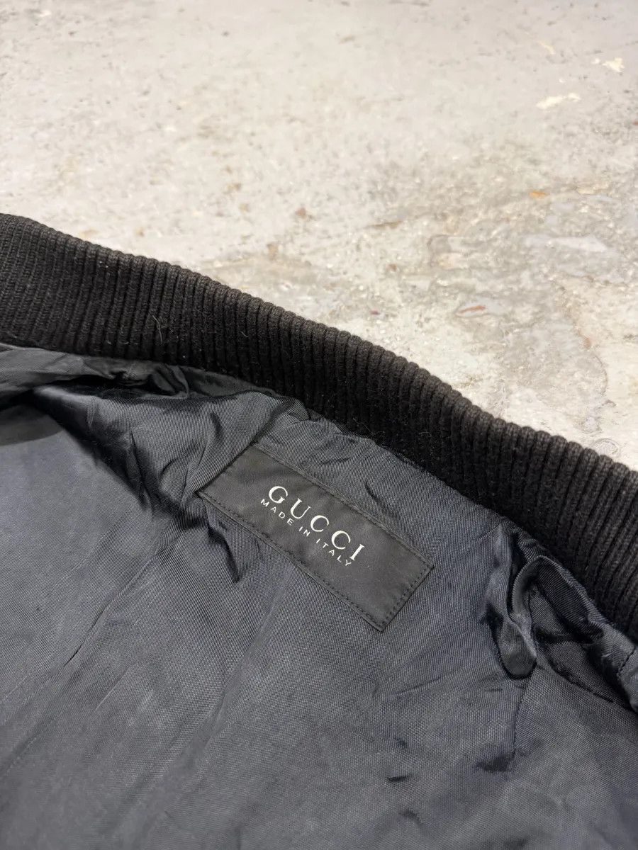 Gucci 2000s Gucci Buttoned Black Biker Leather Jacket Size US M / EU 48-50 / 2 - 11 Thumbnail