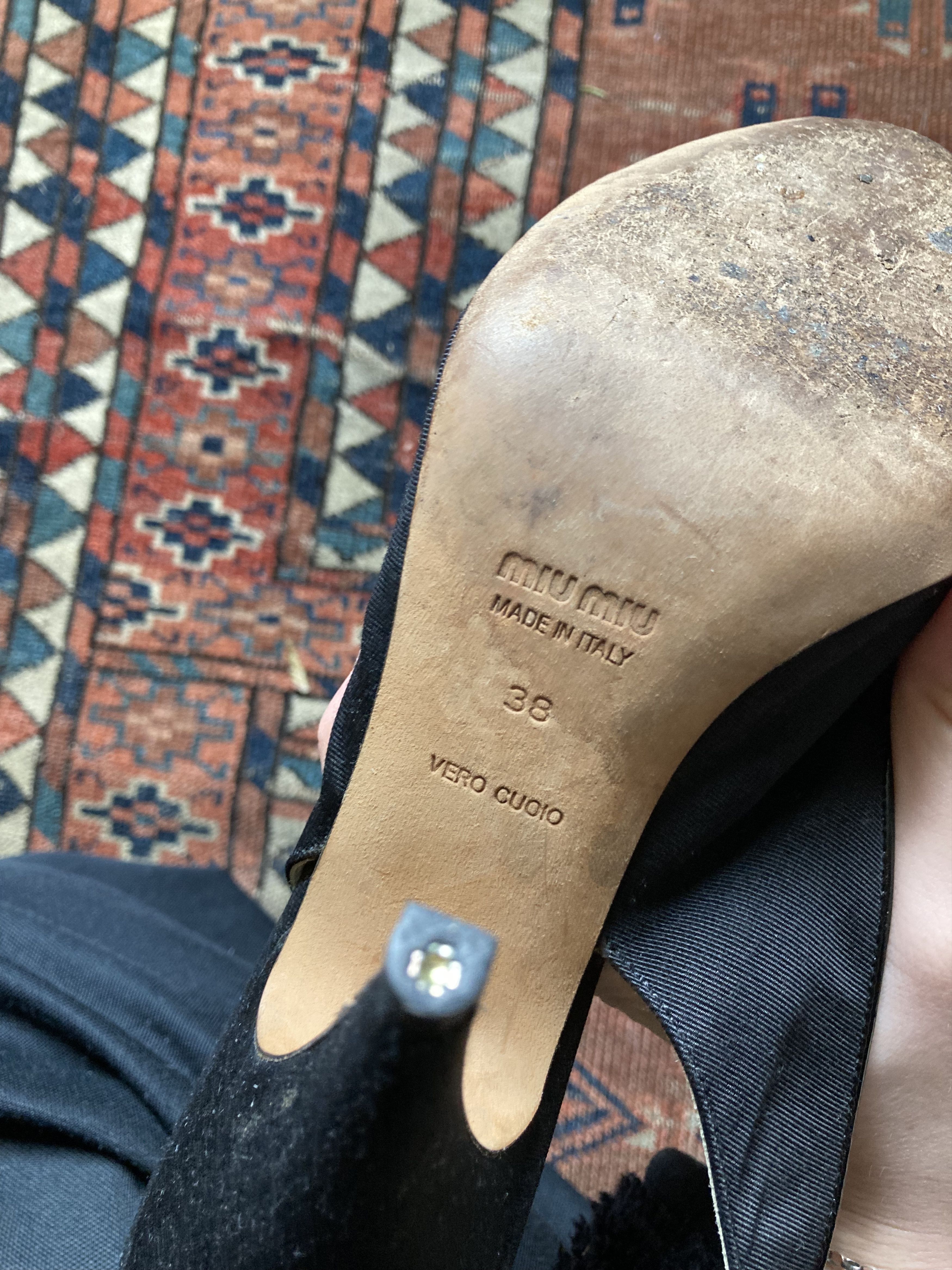 Miu Miu Miu Miu black sling back heels Size US 8 / IT 38 - 10 Thumbnail