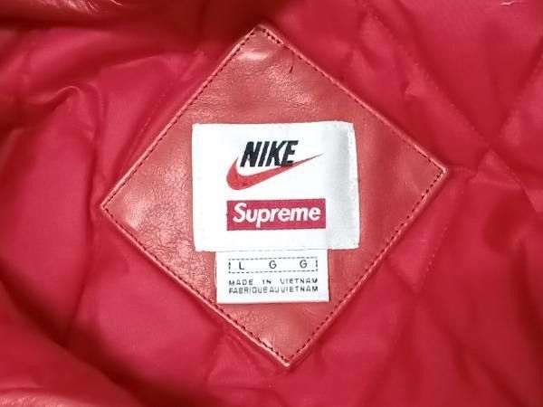 Nike × Supreme Supreme x Nike Leather Anorak Jacket Red L Size US L / EU 52-54 / 3 - 3 Thumbnail