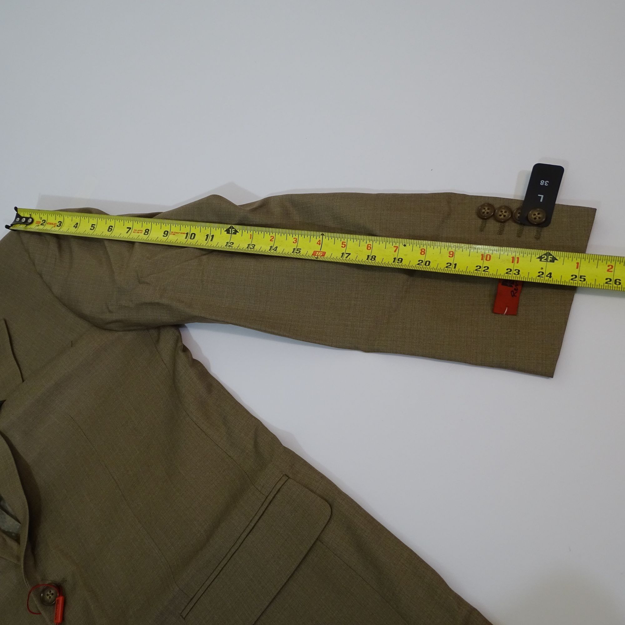 Other Renoir Mens Light Brown 2-Button Suit Jacket Size 38 LONG Size 38L - 10 Thumbnail