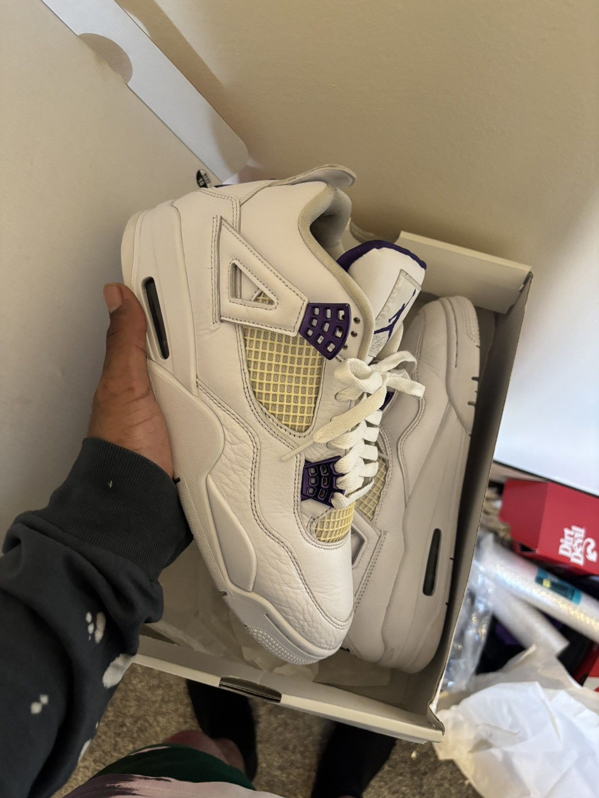 Nike Jordan 4 Metallic Purple Size US 10 / EU 43 - 2 Thumbnail