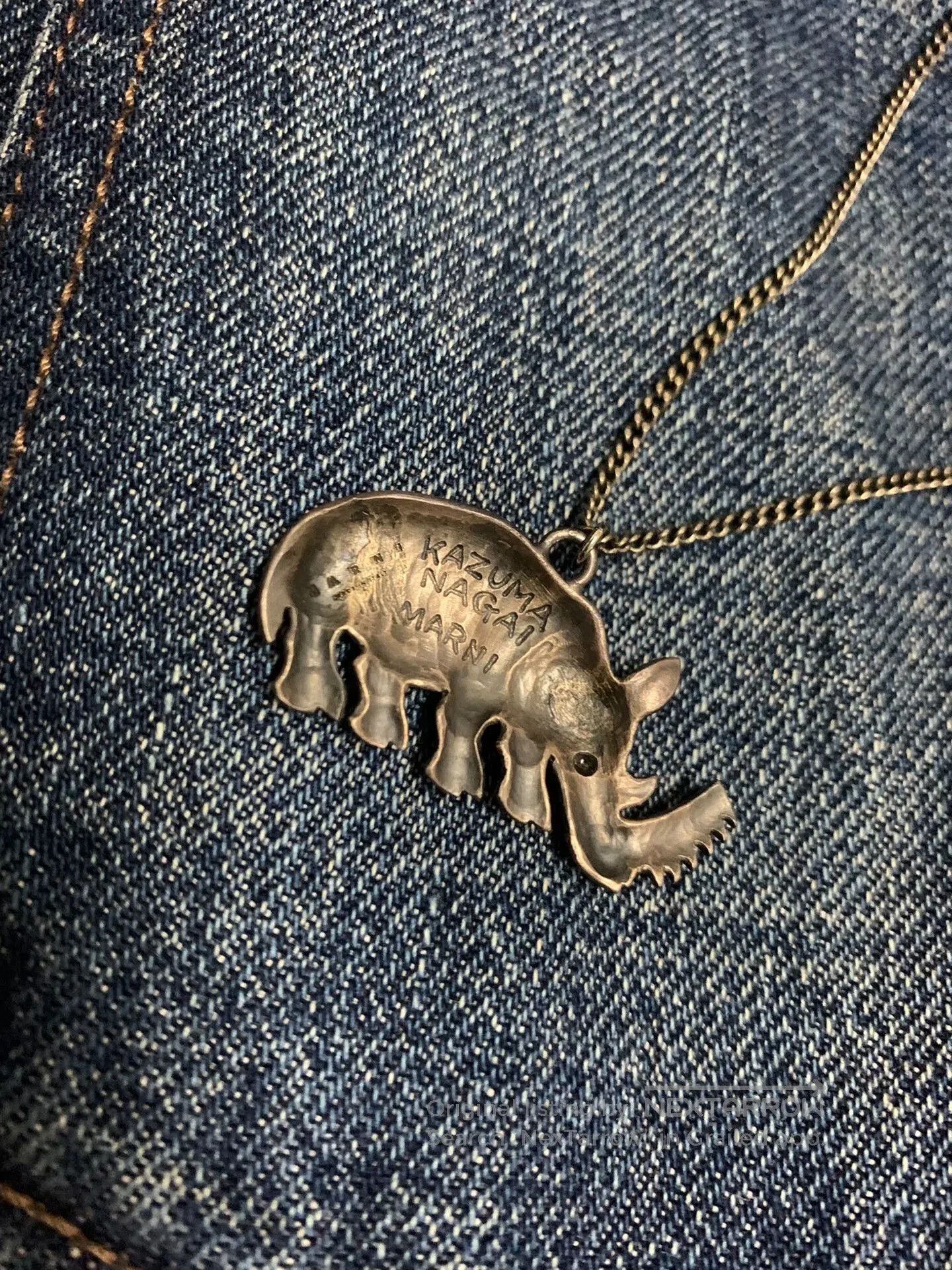 Marni Marni Rhinoceros Necklace Pendant with Jagged Edge. Size ONE SIZE - 2 Thumbnail
