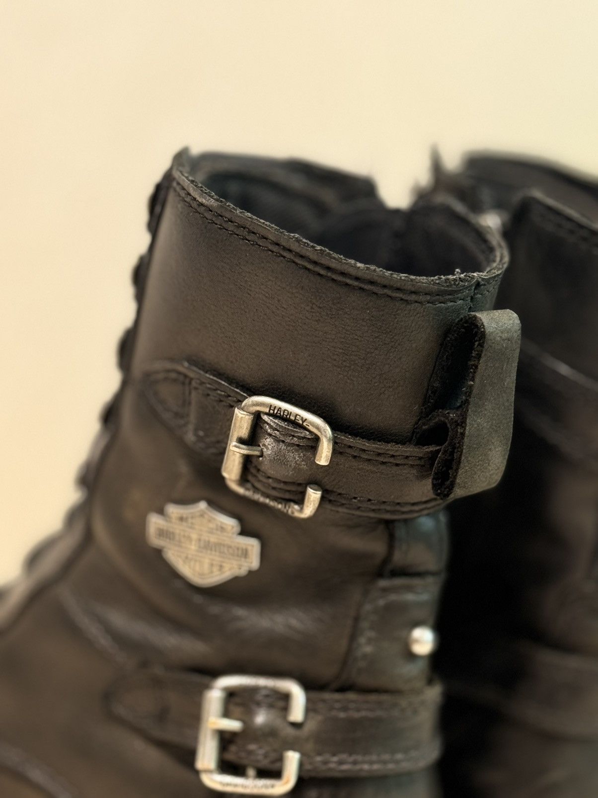 Vintage × Western Rise 90s Vintage Leather Cowboy Boots HARLEY DAVIDSON USA Size US 7 / IT 37 - 6 Thumbnail