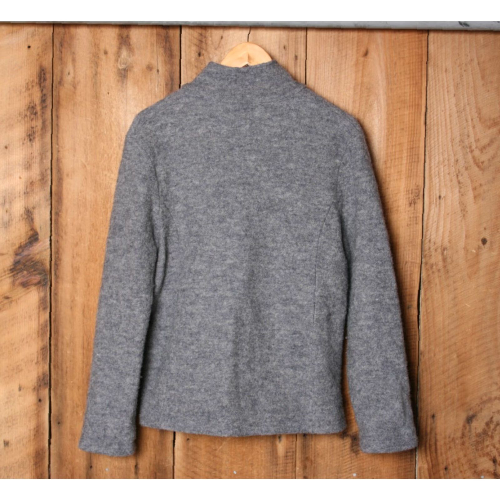 Vintage VINTAGE Venario Gray 100% Wool Jacket Womens L Orange Lining Zip Front Coat Jacket Wool Size L / US 10 / IT 46 - 7 Thumbnail