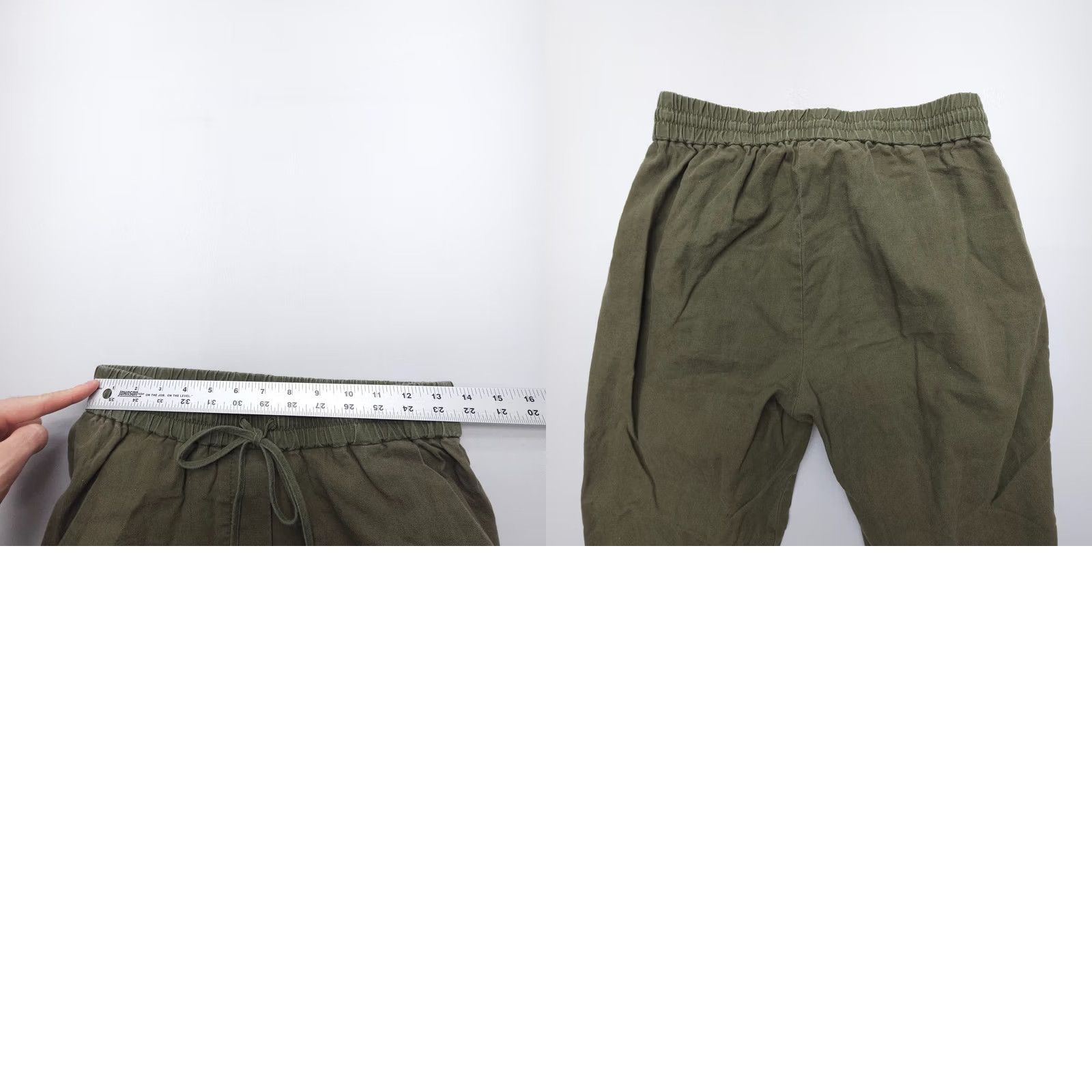 J.Crew J.CREW Linen Cotton Cropped Joggers Pants Womens 2 Green Pull On Casual 90s Theme USA Size 26" / US 2 / IT 38 - 8 Thumbnail