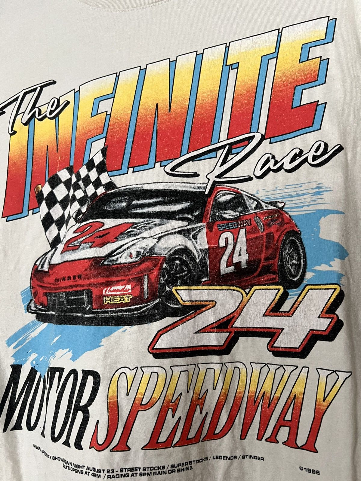 NASCAR Vintage 1996 NASCAR Speedway Racing Infinite Car T-Shirt Tee Size US XL / EU 56 / 4 - 7 Thumbnail
