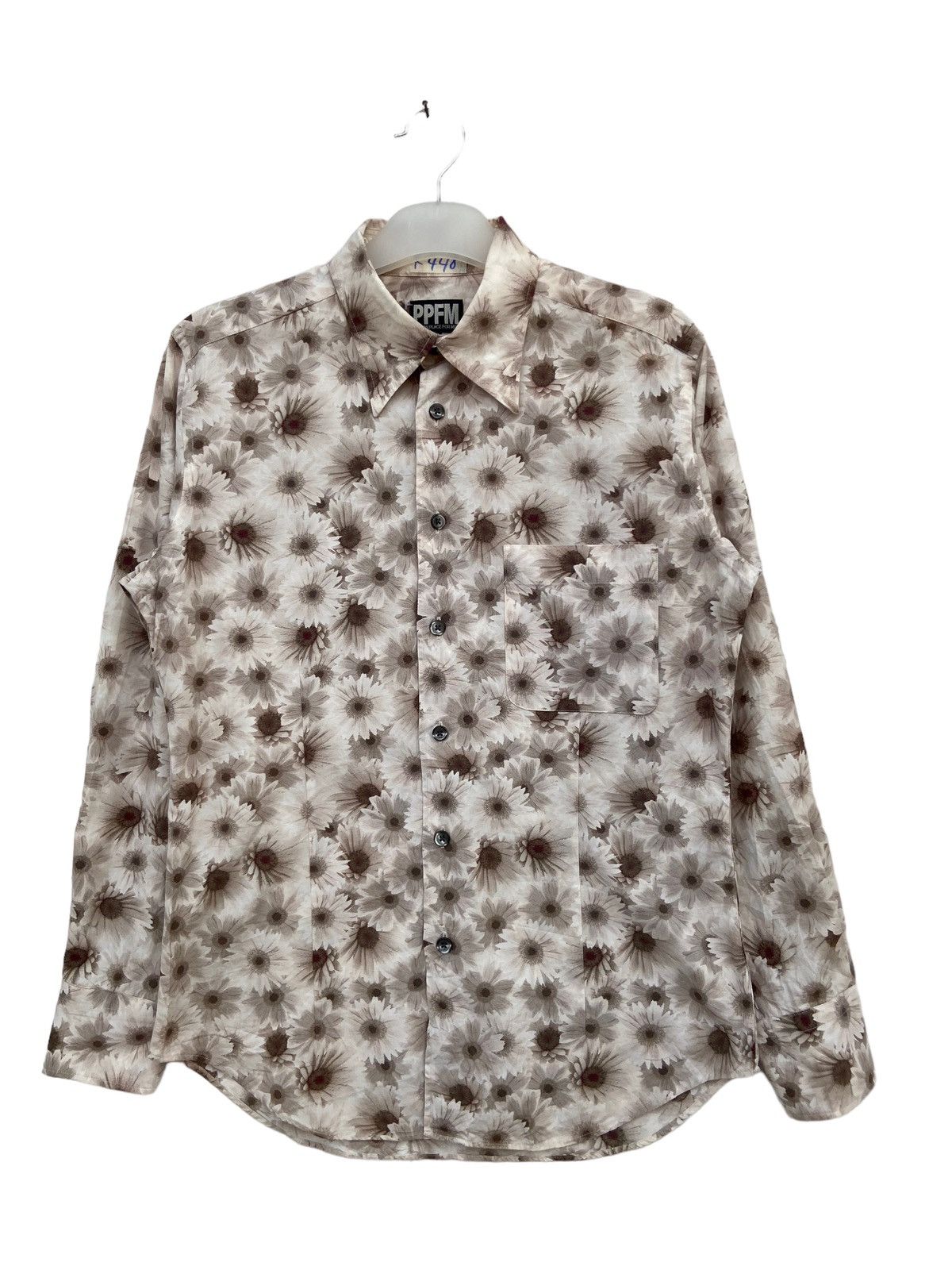 image of Ppfm Flora Design Shirt in Brown, Men's (Size Medium)