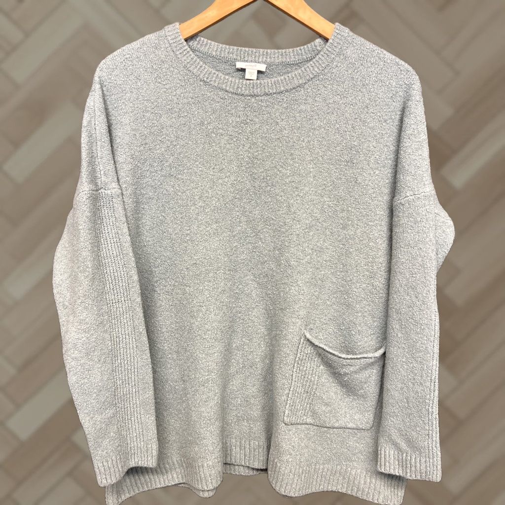 J. Jill J Jill Sweater Womens Medium Pullover Wool Blend Crew Neck Pockets Blue Knit Regular Vintage: No Size M / US 6-8 / IT 42-44 - 1 Thumbnail