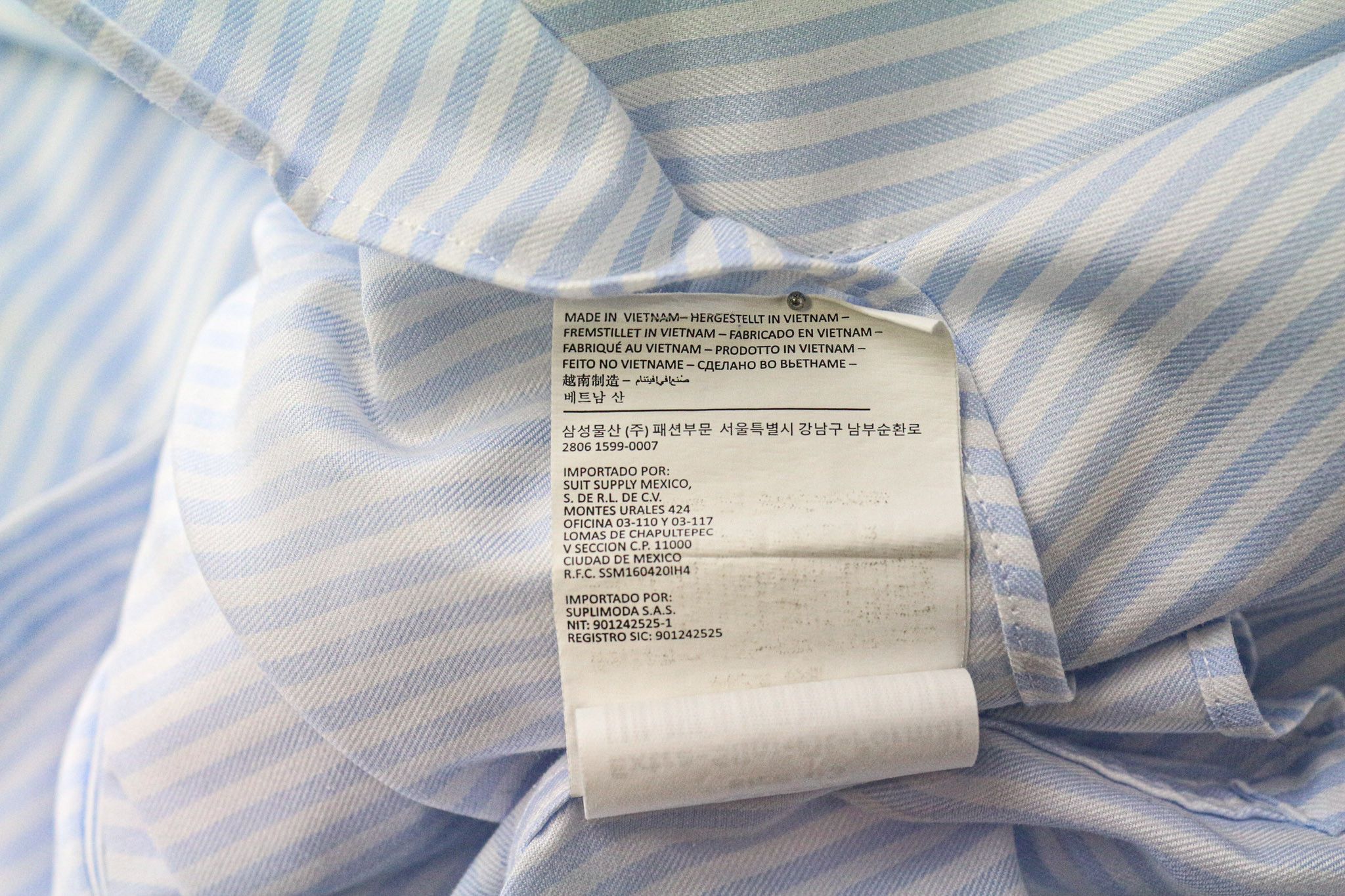 Suitsupply TRAVELLER 43 Extra Slim Blue Cotton Stripes Shirt 76363 Size 44R - 6 Thumbnail