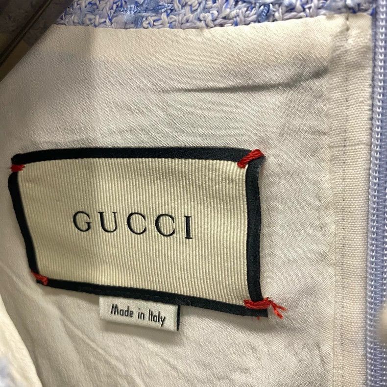 Gucci Gucci Light blue tweed woven small fragrance style dress 25 Size M / US 6-8 / IT 42-44 - 3 Thumbnail