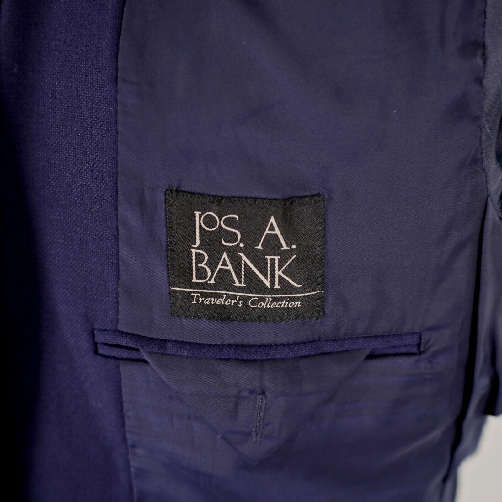 Jos. A. Bank Jos A Bank Traveler's Tailored Fit Wool 2 Button Blue Blazer Size 40R - 10 Thumbnail
