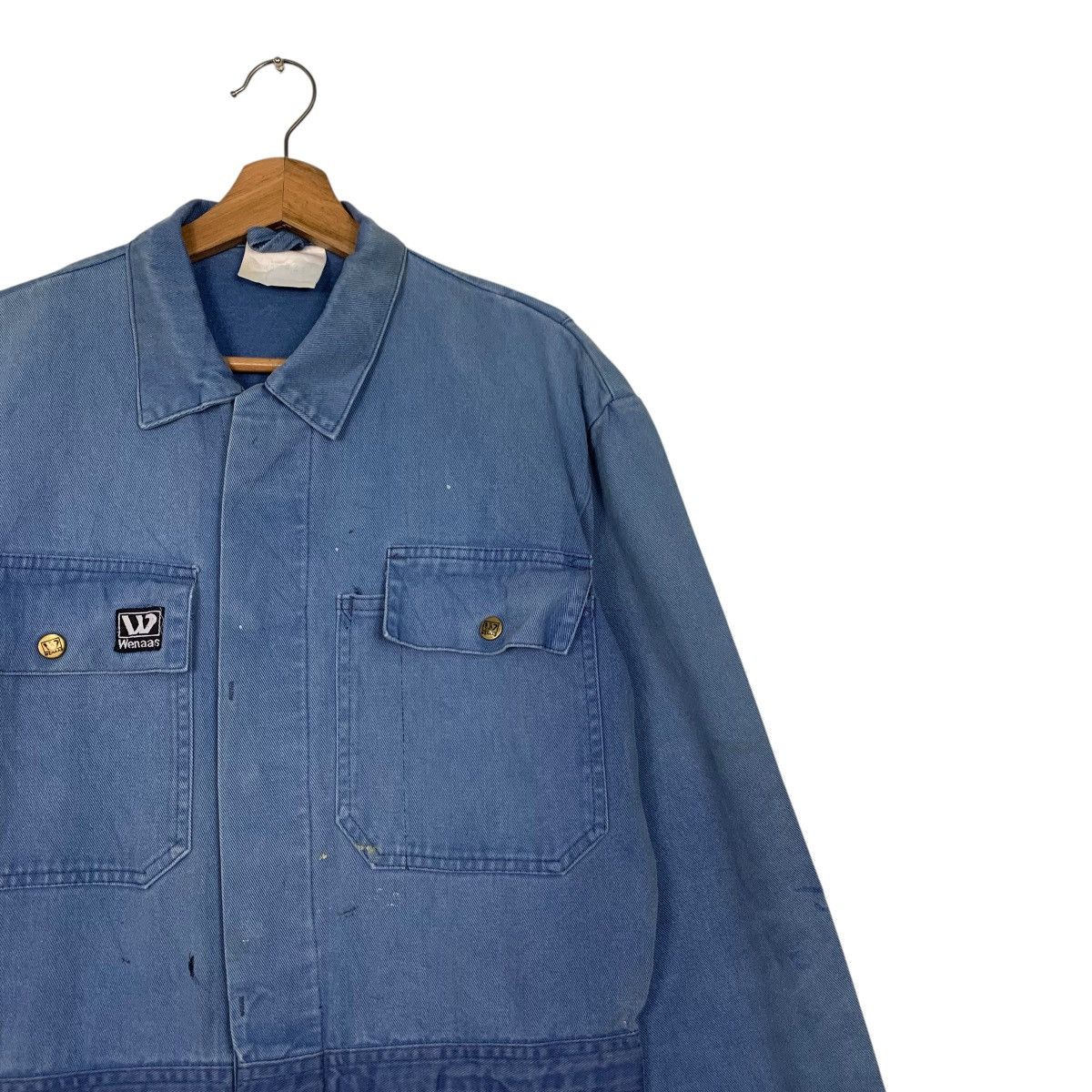 Vintage 90s WENAAS Faded Blue Workwear Carpenter Coverall #2816-C127 Size US 34 / EU 50 - 5 Thumbnail
